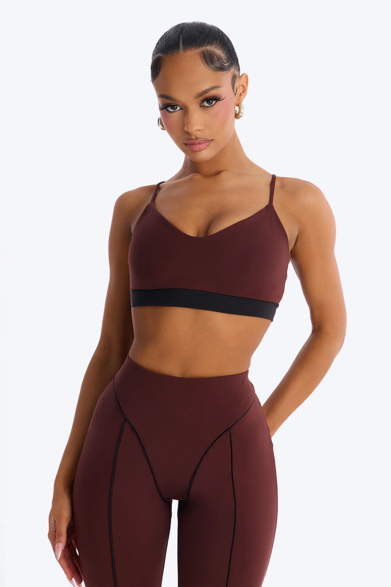 Contour In Motion Active Pant Set - Chocolate - Image 2