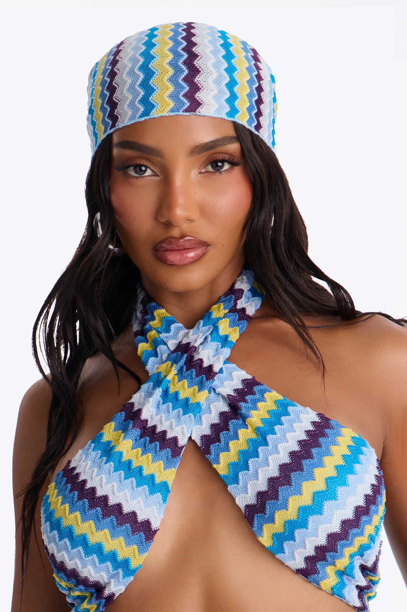 Cool Current 3 Piece Crochet Pant Set - Blue/combo - Image 3
