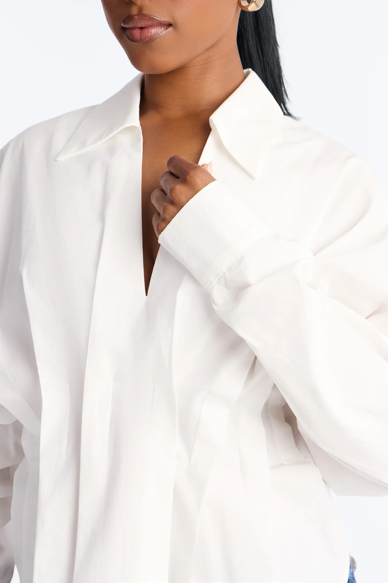 Cool Girl In Progress Pleated Poplin Top - White - Image 3