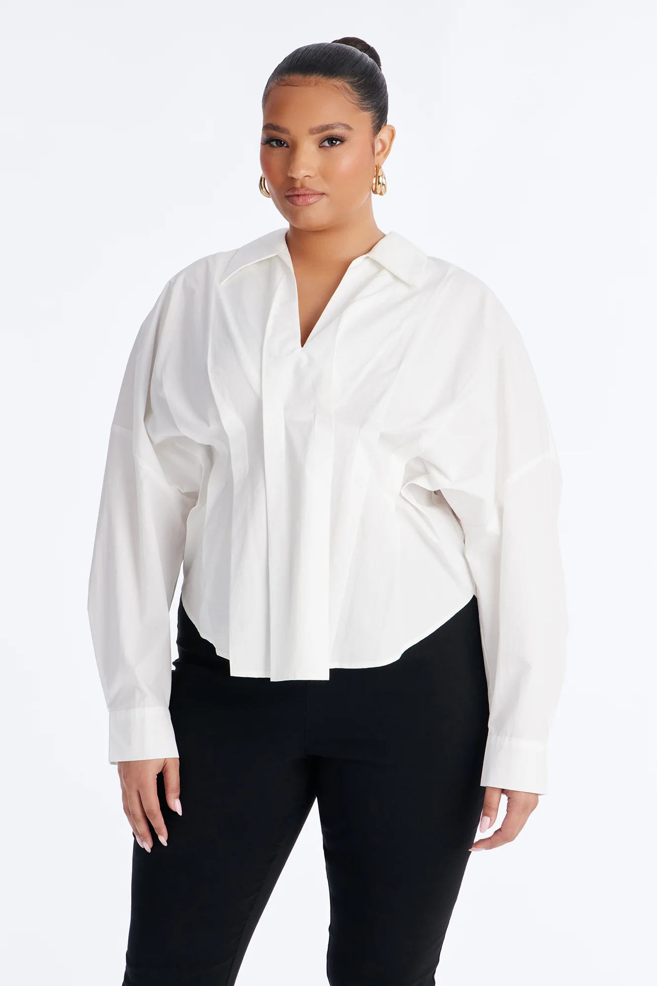 Cool Girl In Progress Pleated Poplin Top - White - Image 5