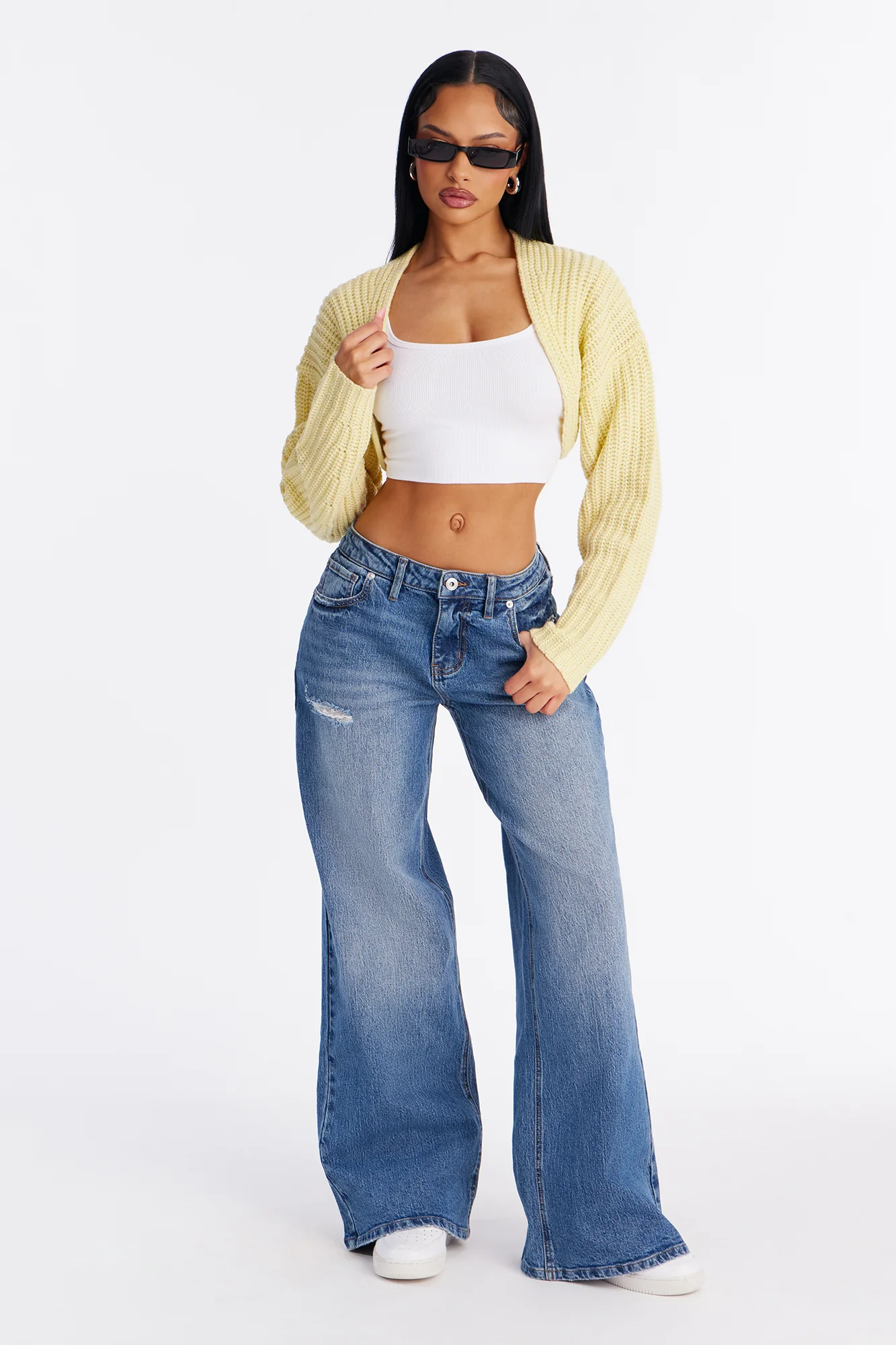 Cool Girl Mood Bolero Sweater - Butter Yellow - Image 2