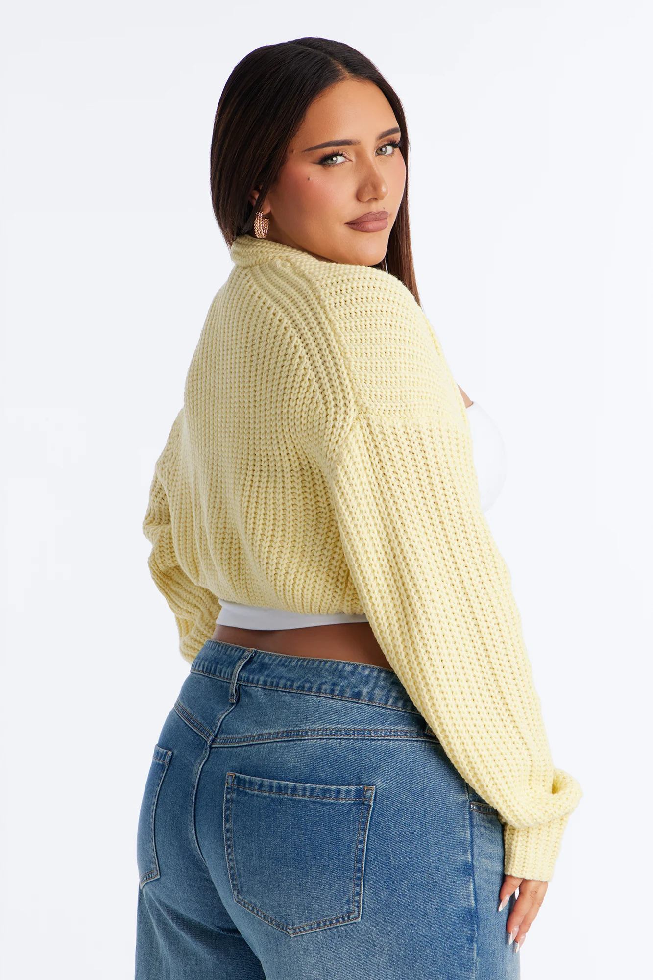 Cool Girl Mood Bolero Sweater - Butter Yellow - Image 7