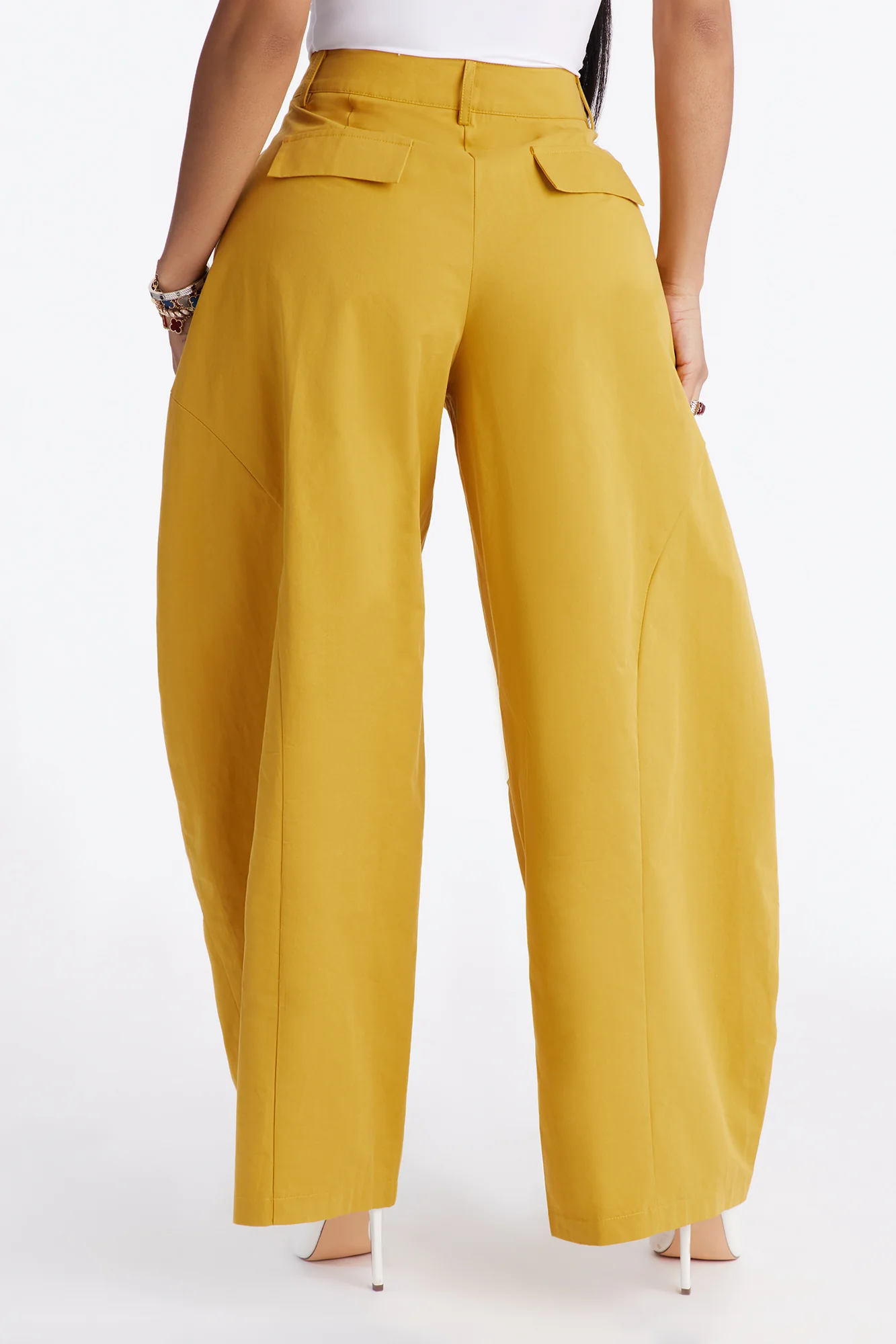 Cooler Than You Barrel Leg Pant 30″ - Mustard - Image 4