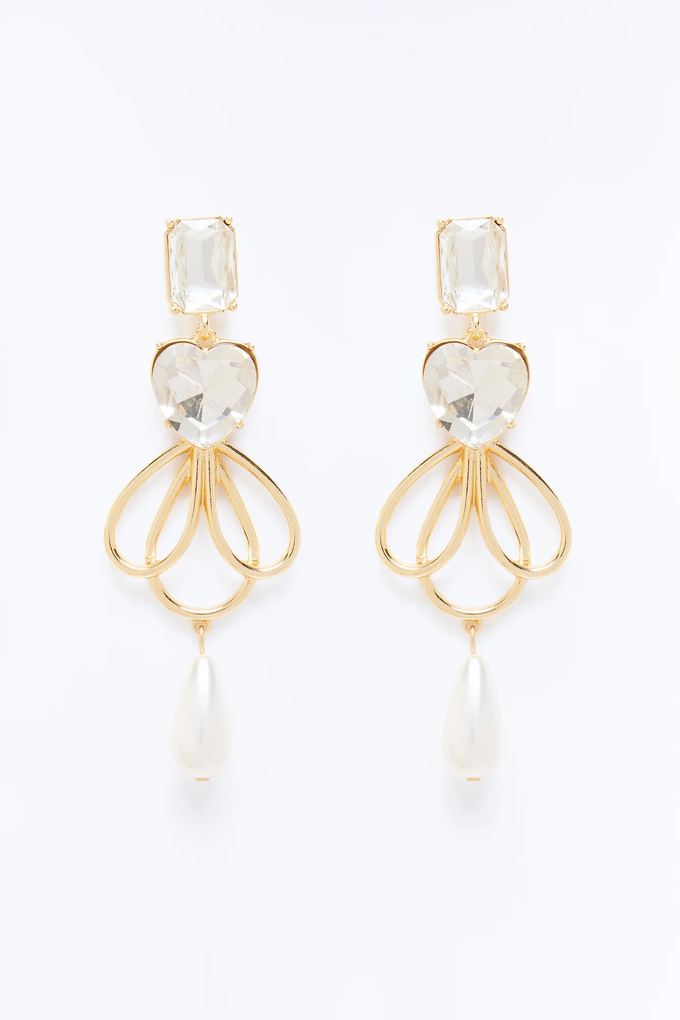 Coquetta Rhinestone Earrings - Gold - Image 3