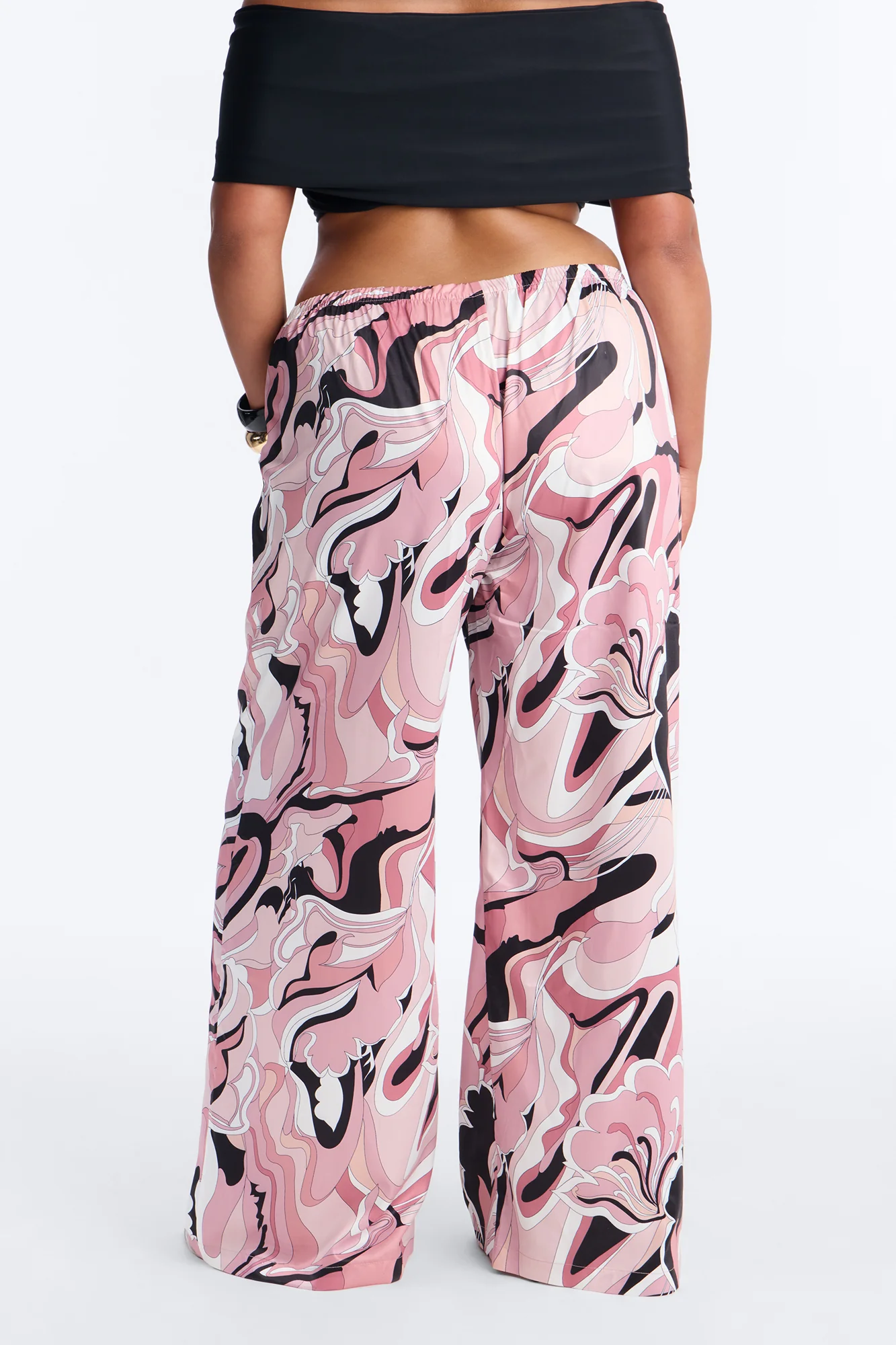 Cordelia Mid Rise Printed Wide Leg Pant - Pink/combo - Image 6