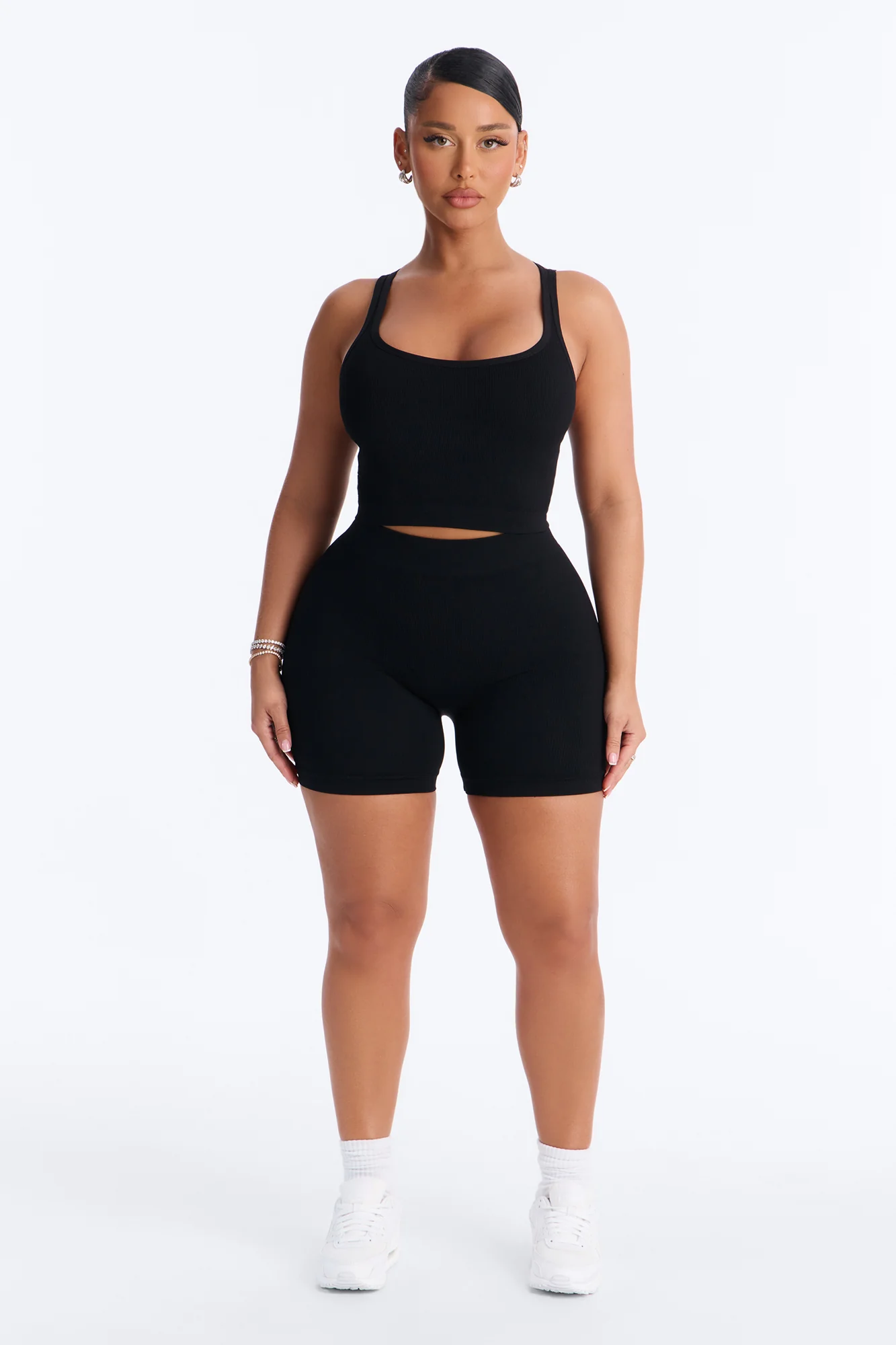 Core Power Seamless Biker Short Set - Black - Image 2