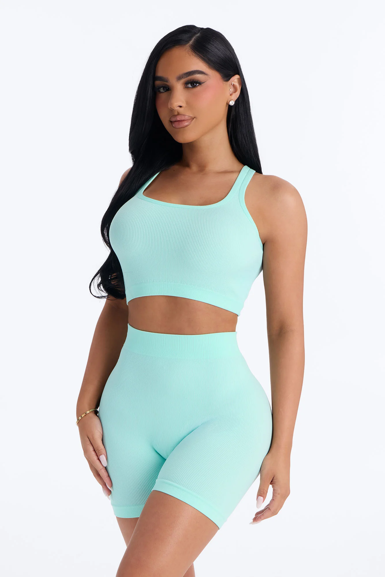 Core Power Seamless Biker Short Set - Blue - Image 2
