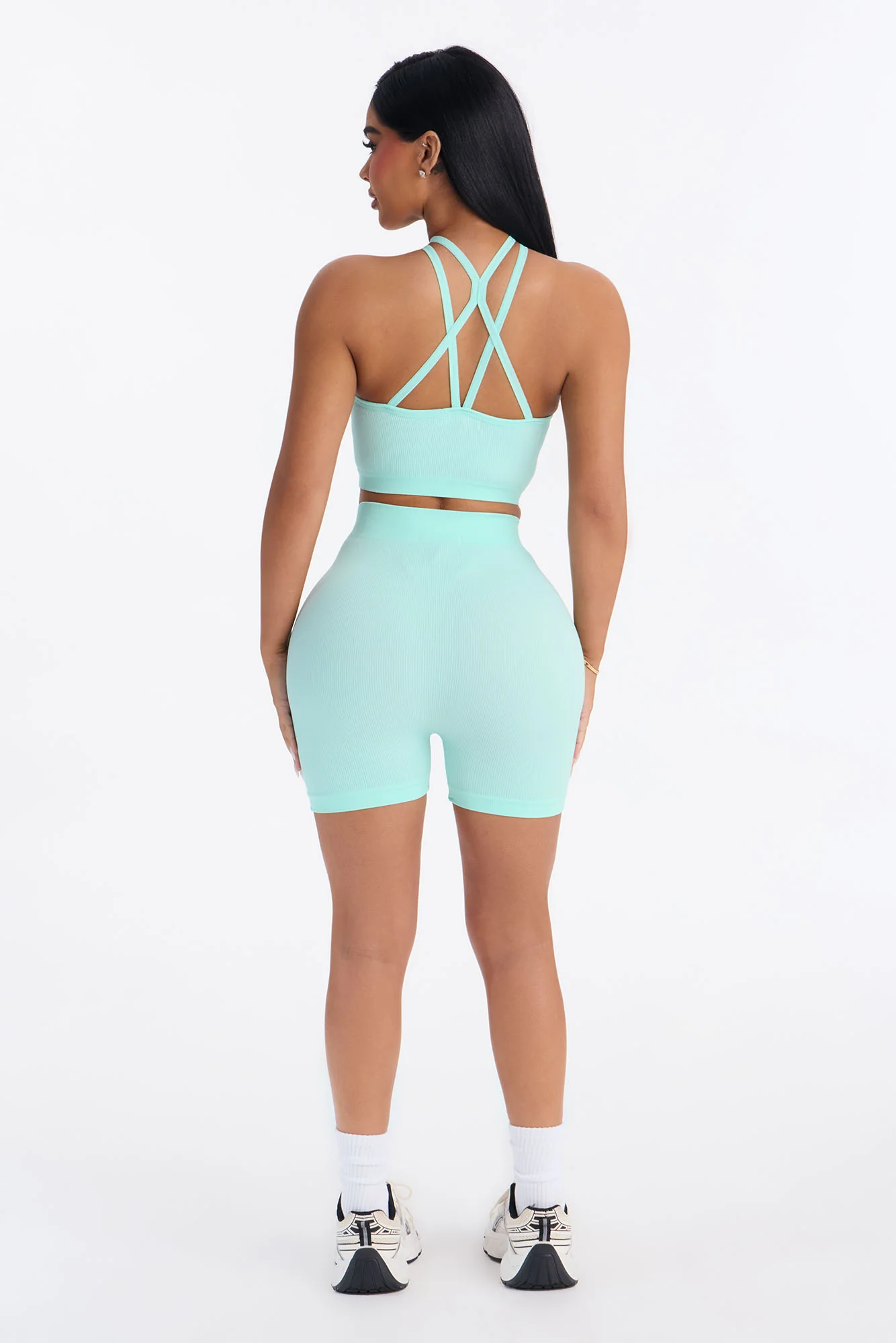 Core Power Seamless Biker Short Set - Blue - Image 3