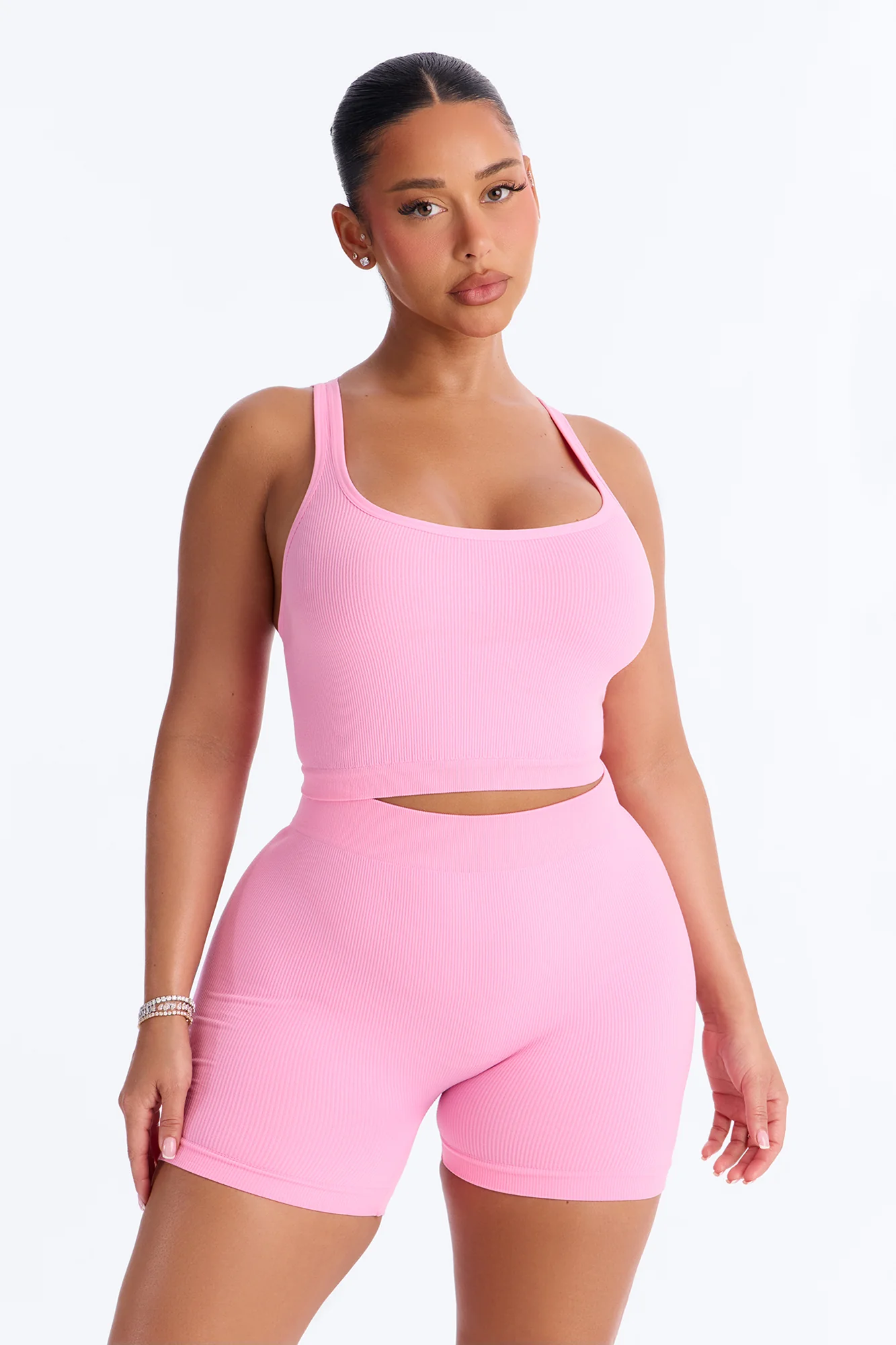 Core Power Seamless Biker Short Set - Pink
