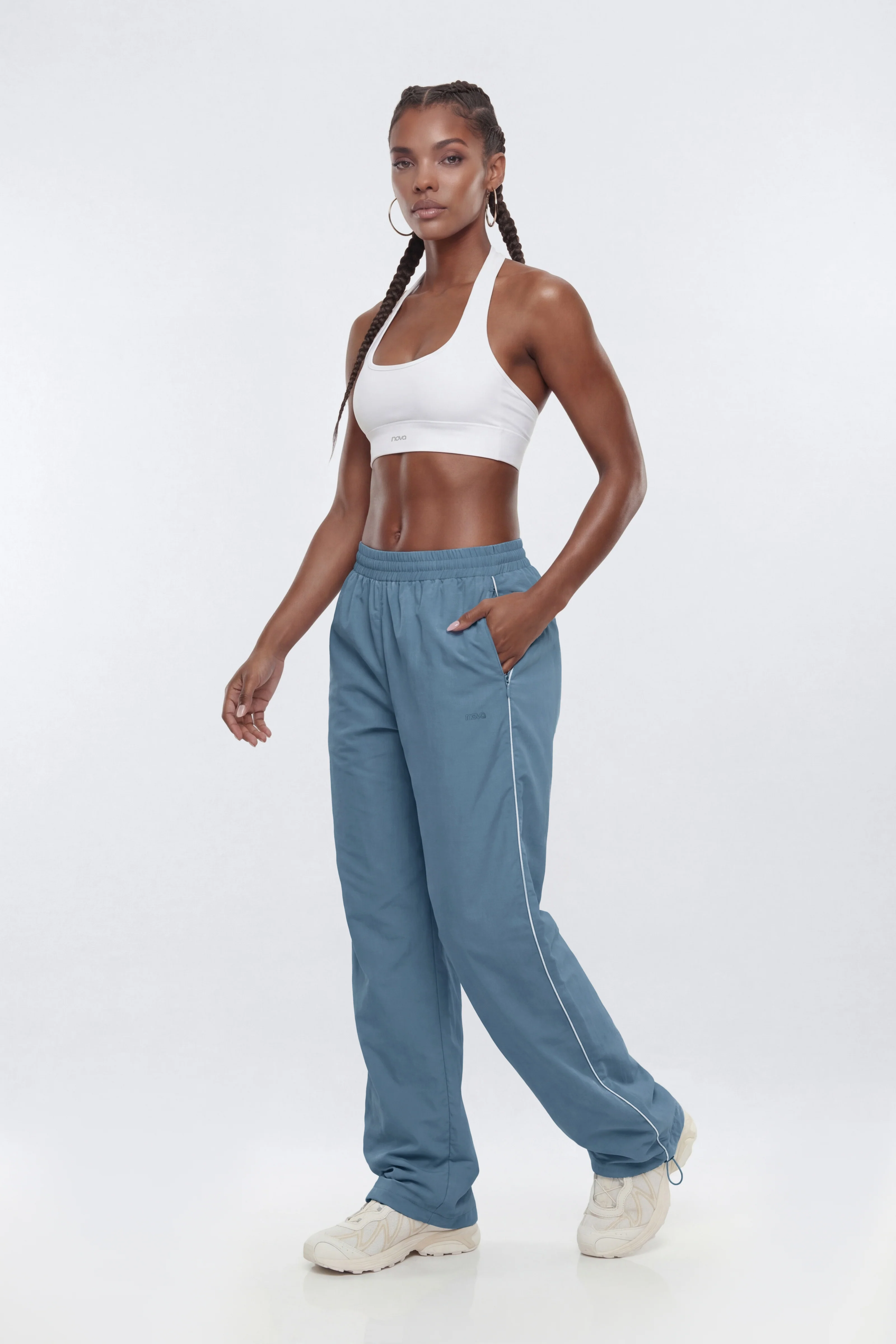 CoreNylon 32″ Pocket Track Pant - Soft Indigo - Image 2