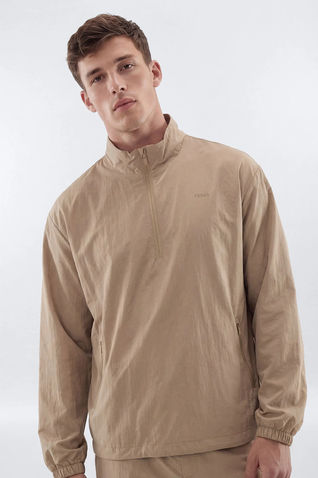 CoreNylon Half Zip Jacket - Taupe - Image 2