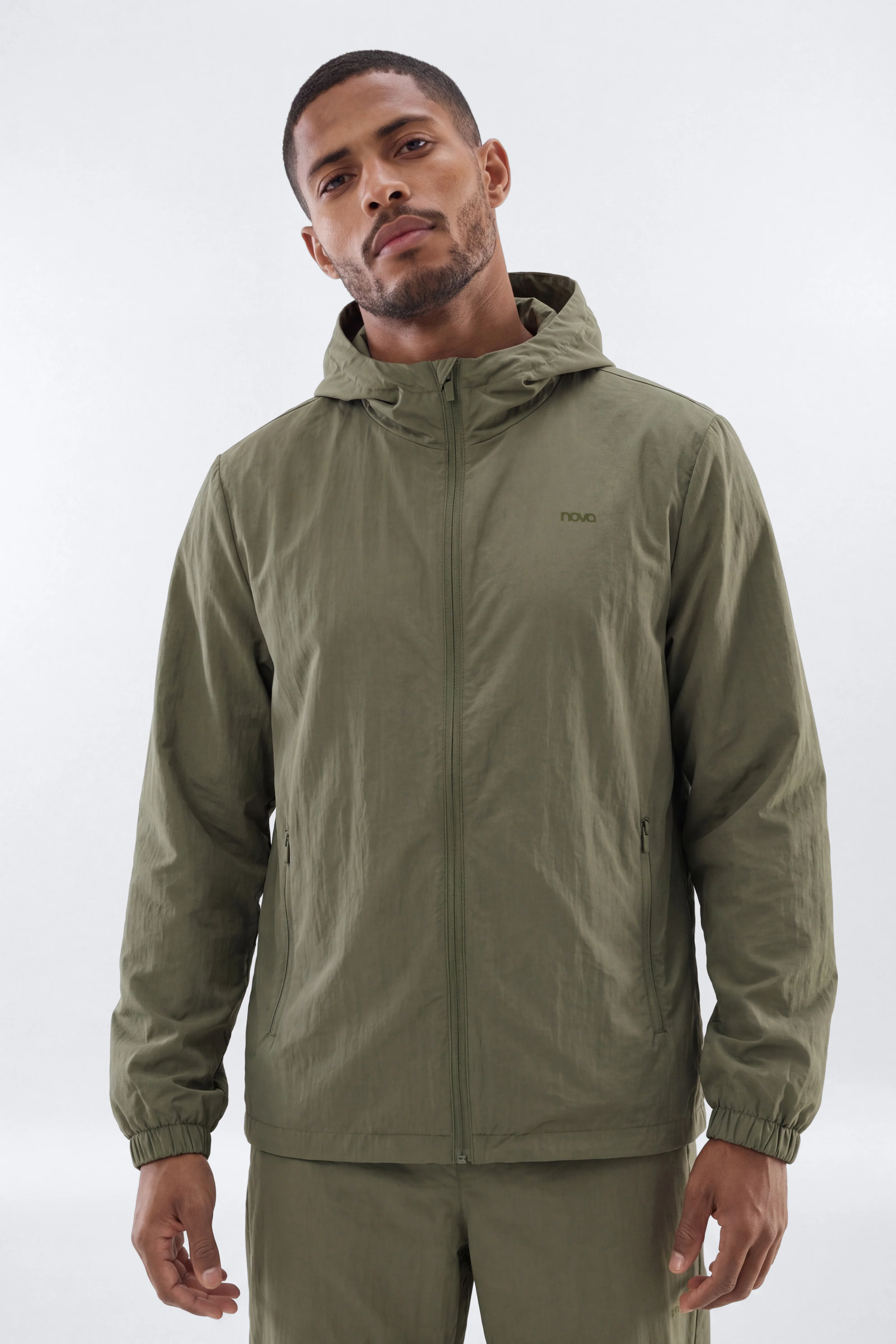 CoreNylon Hooded Full Zip Jacket - Moss - Image 2