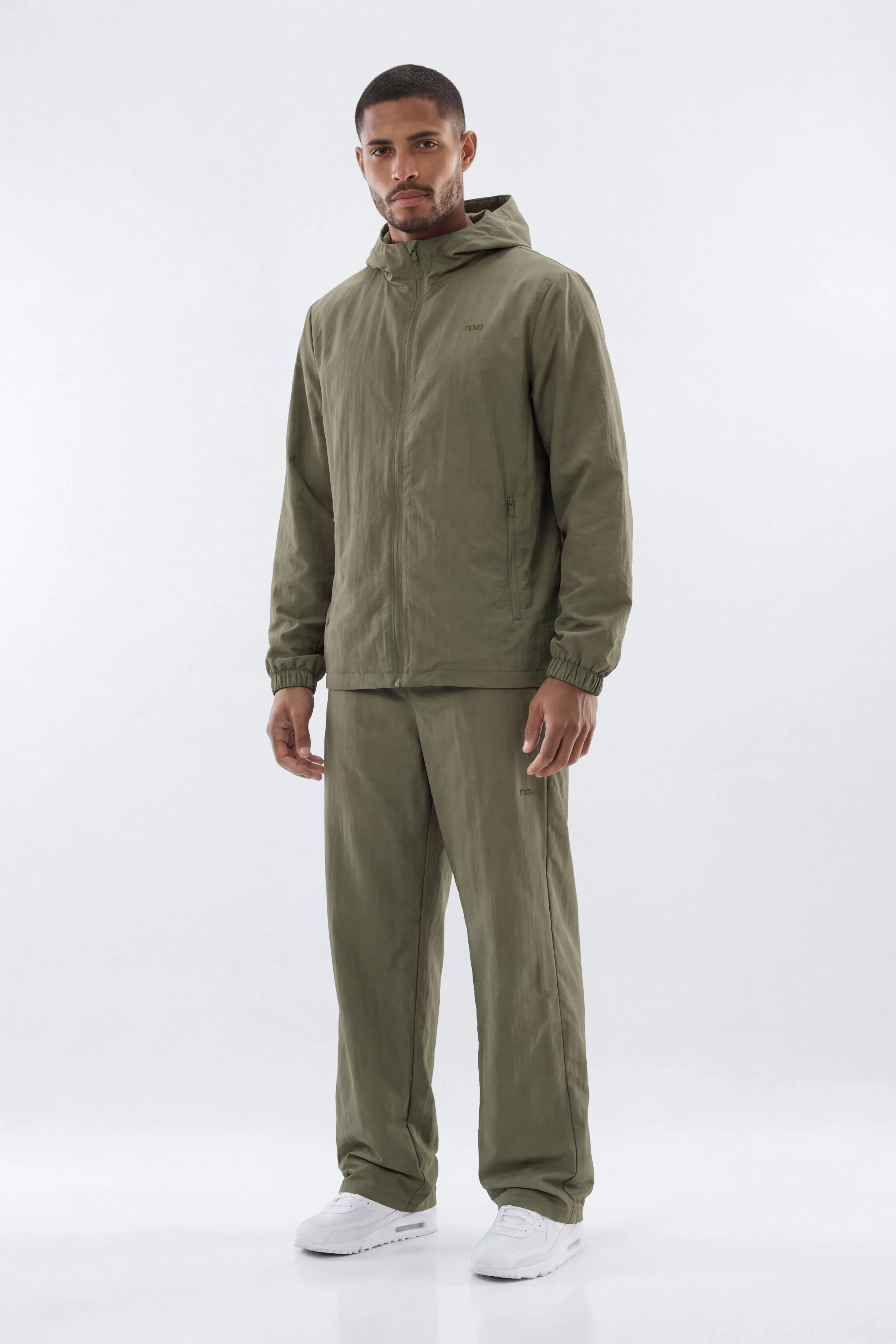 CoreNylon Hooded Full Zip Jacket - Moss - Image 3