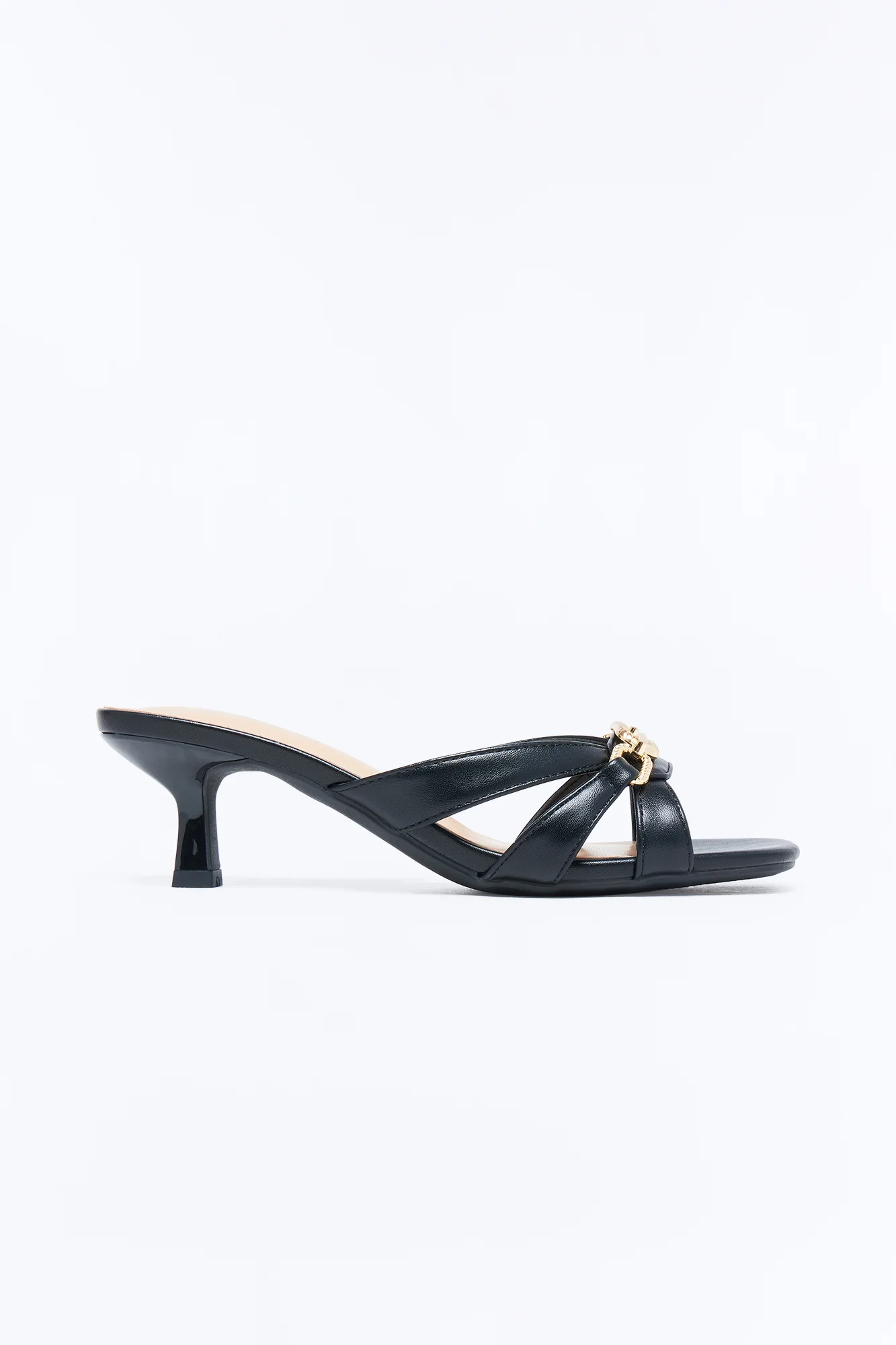 Corinne Kitten Heel Mules - Black - Image 3