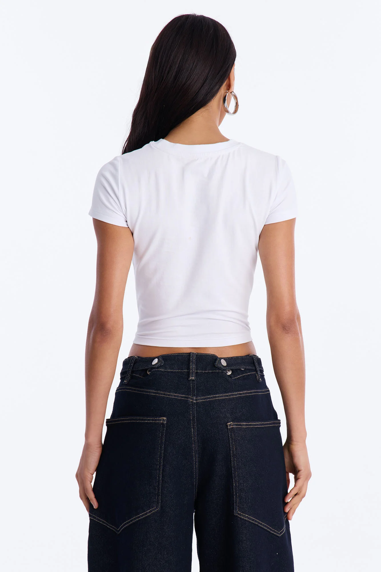 Corona Collection Rhinestone Baby Tee - White - Image 4