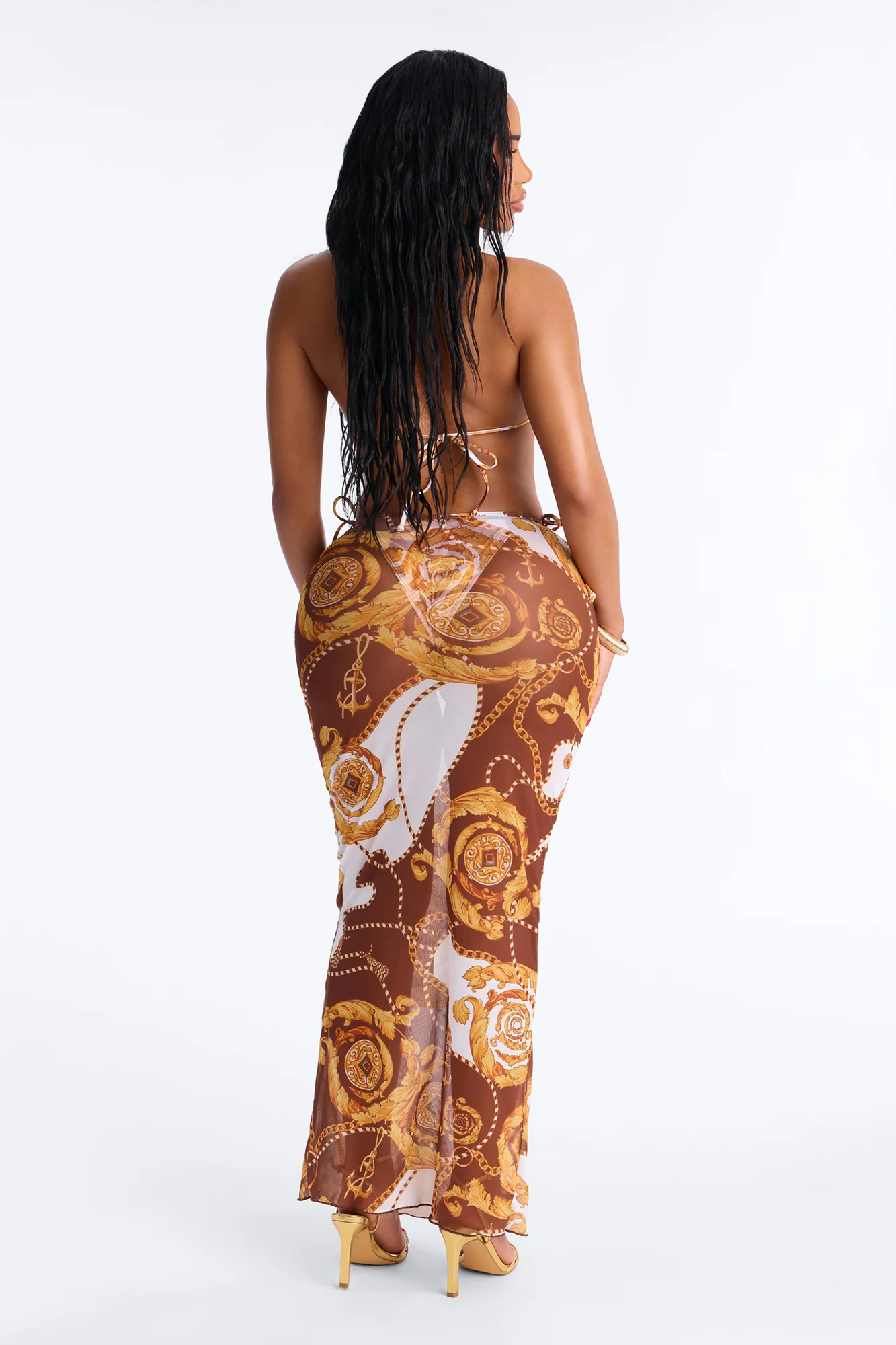 Coronado Beach Cutie Bikini And Sarong - Brown/combo - Image 5