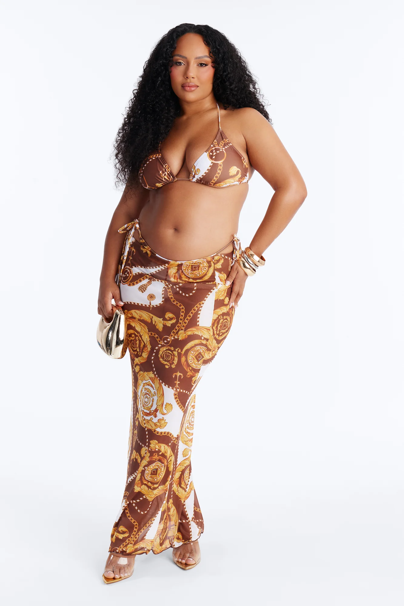 Coronado Beach Cutie Bikini And Sarong - Brown/combo - Image 6
