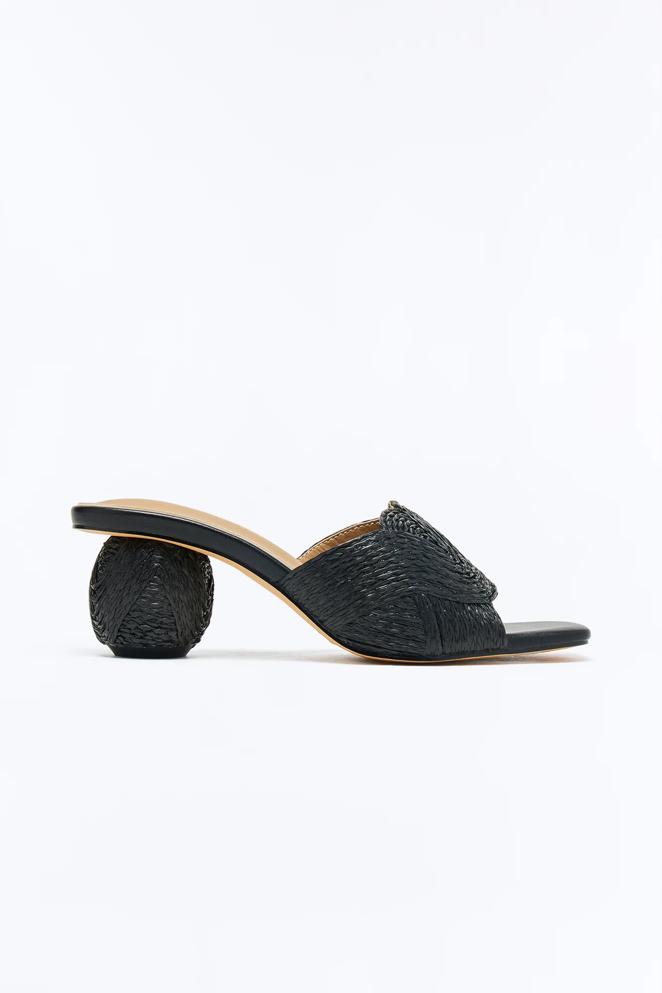 Coronado Beach Raffia Mules - Black - Image 3