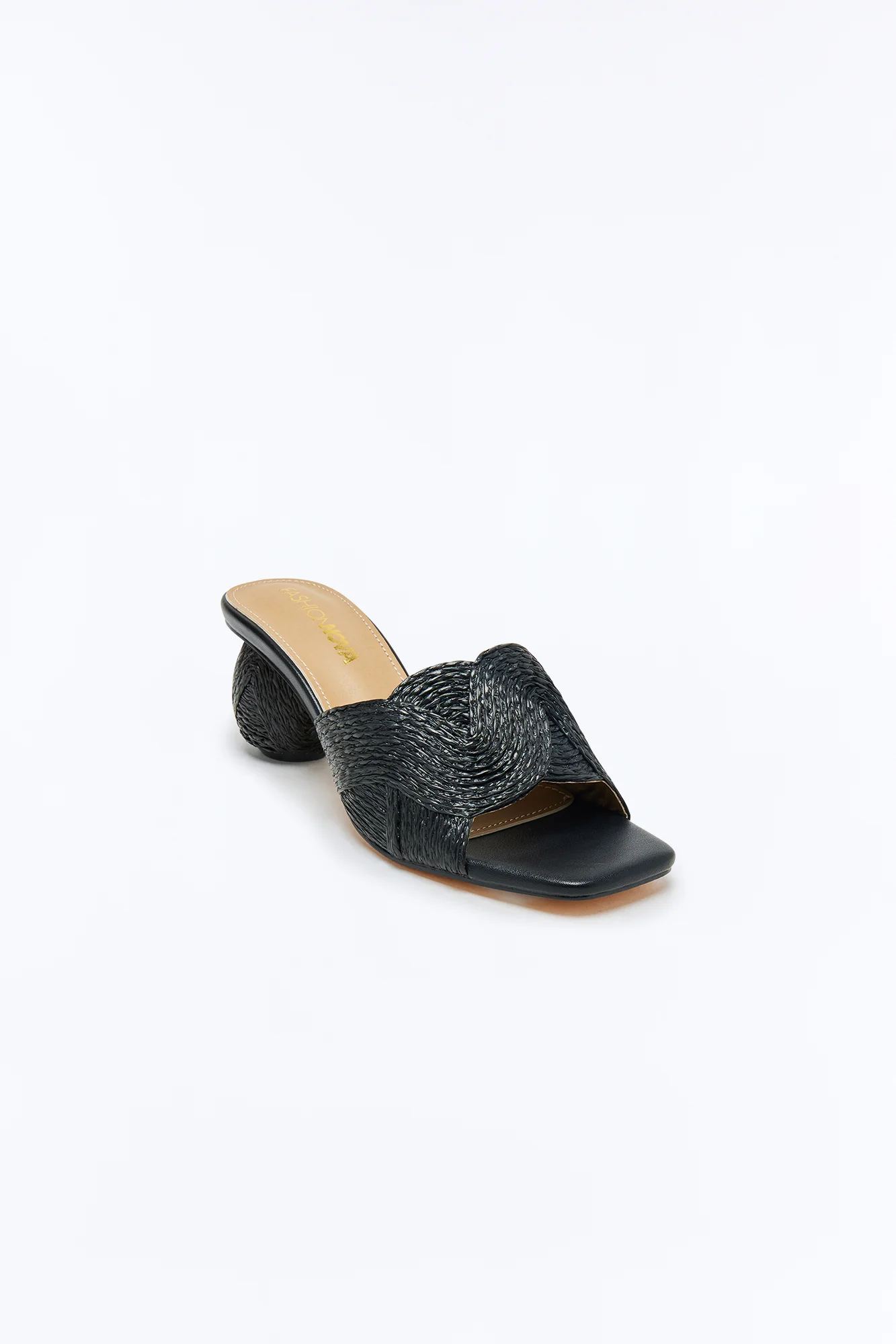 Coronado Beach Raffia Mules - Black - Image 4