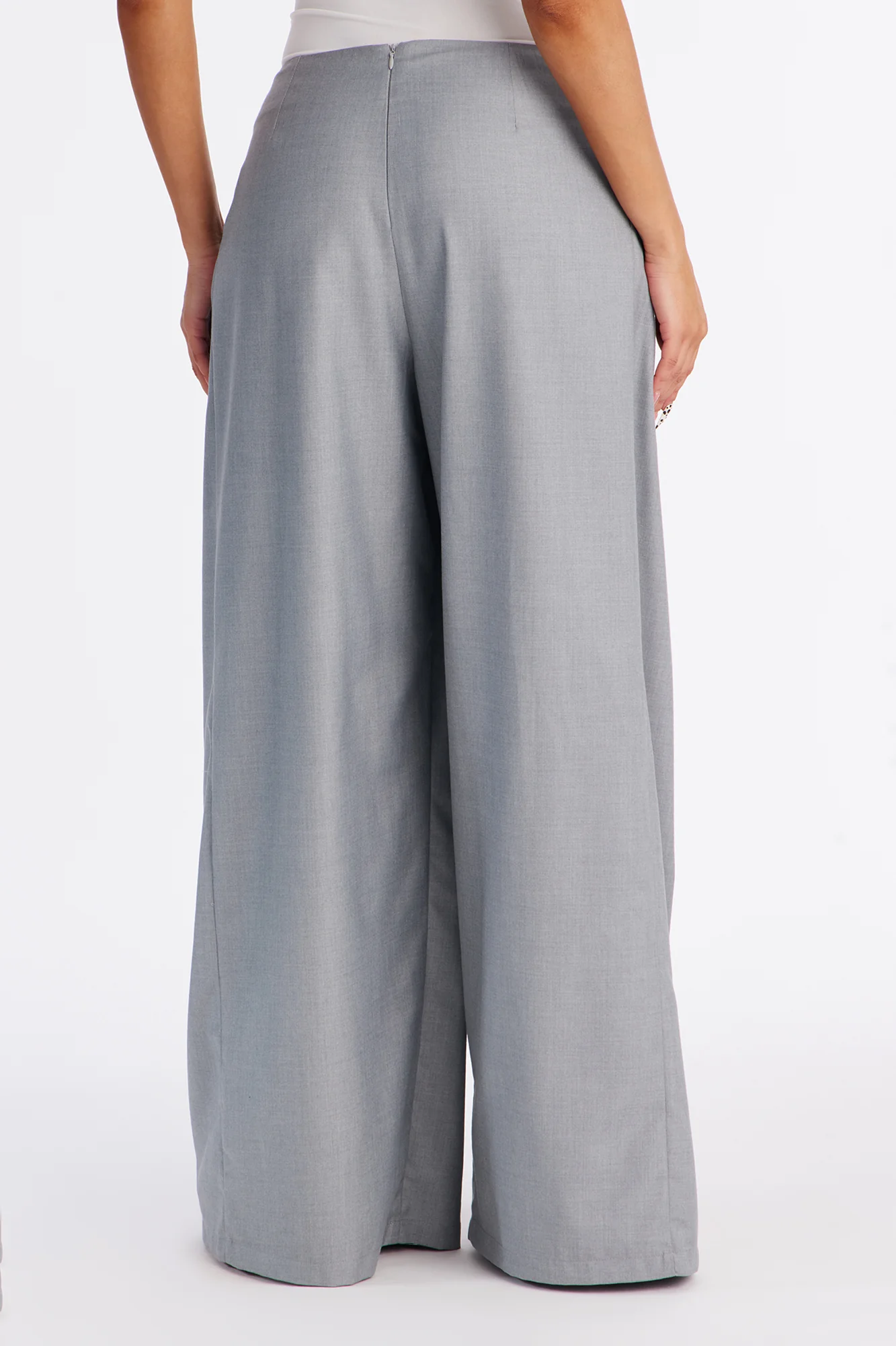 Corporate Queen Trouser Wide Leg Pant 32″ - Grey - Image 3