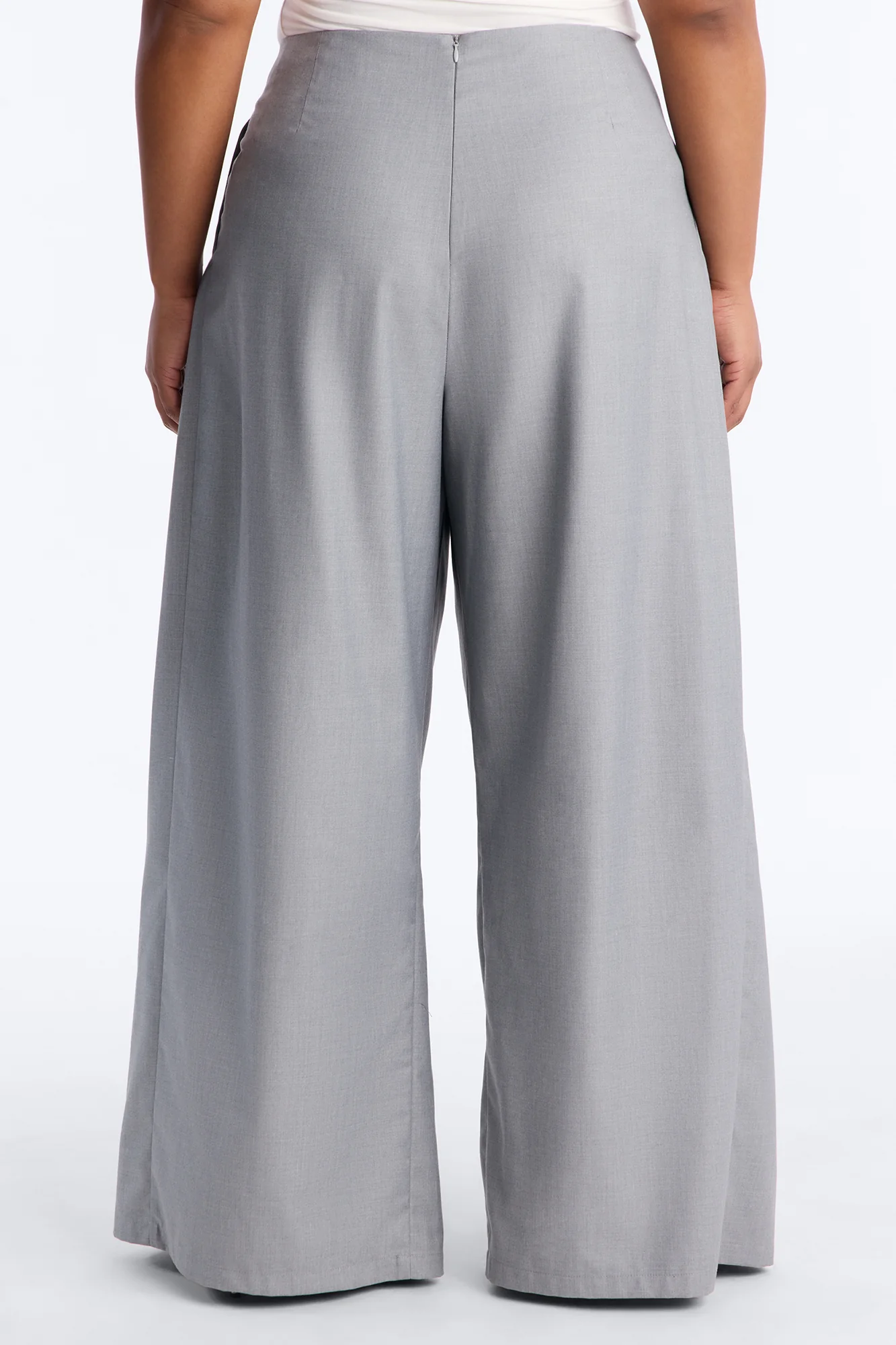 Corporate Queen Trouser Wide Leg Pant 32″ - Grey - Image 6