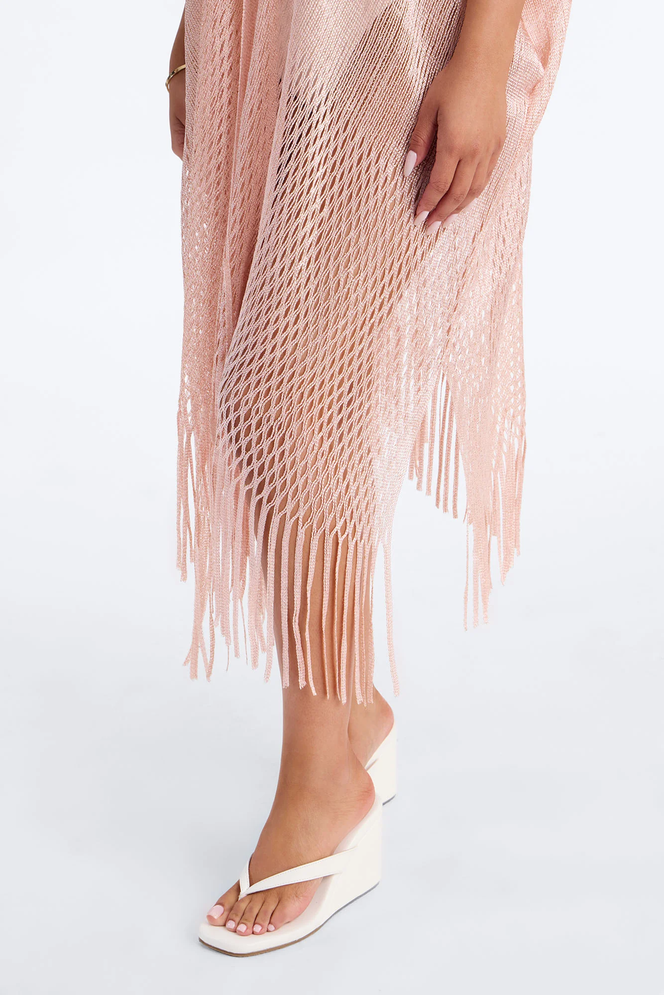 Corrine Shimmer Swim Cover Up Kimono - Rose Gold - Image 3