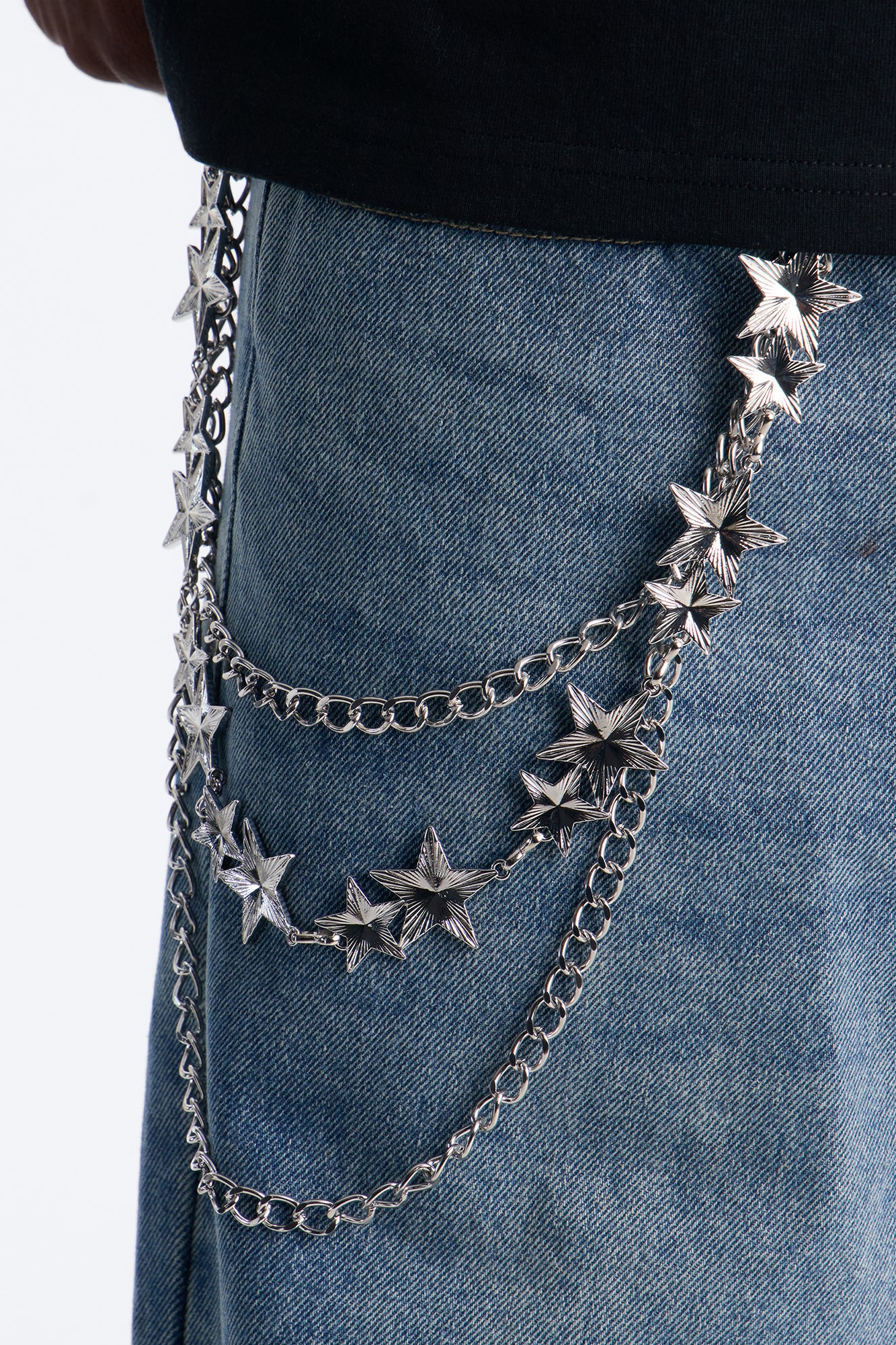 Cosmic Edge Layered Pant Chain - Silver