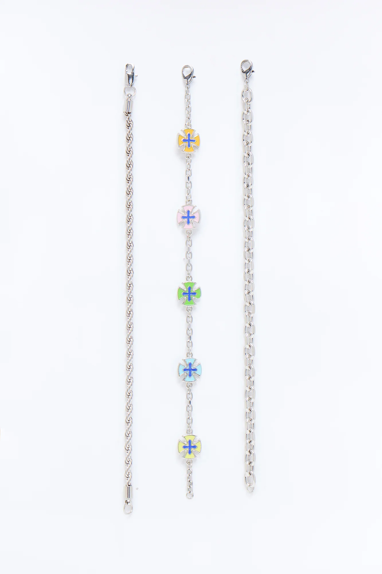 Cosmic Multi Star Chain Bracelet Set - Silver