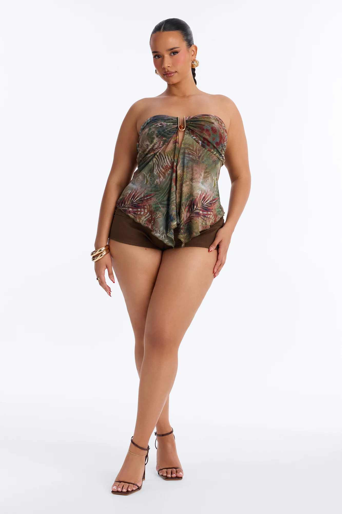 Costa Rica Queen Mesh Flyaway Tube Top - Green/combo - Image 2