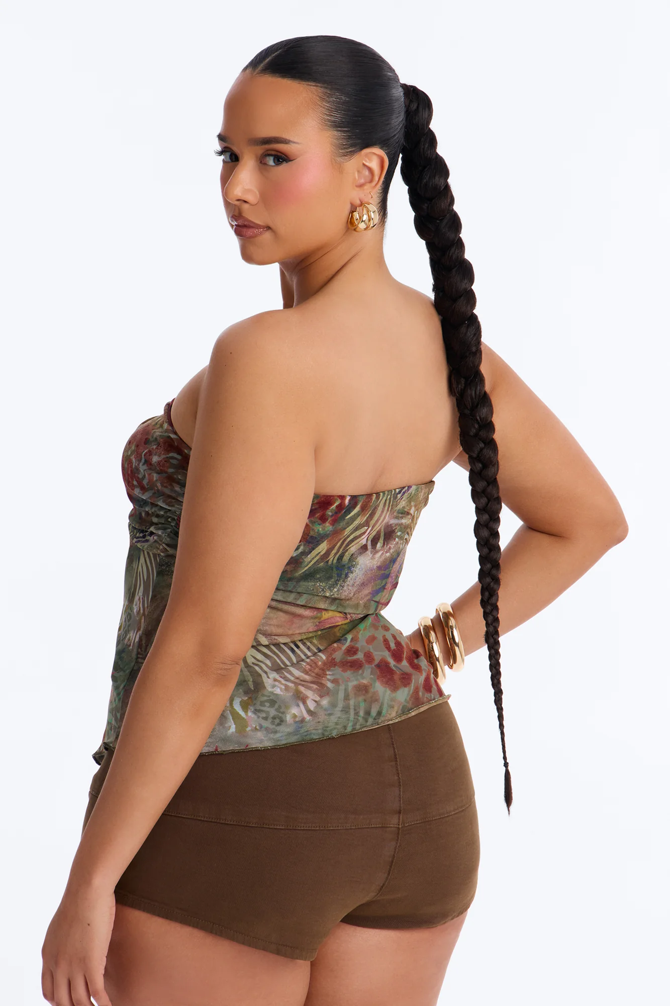 Costa Rica Queen Mesh Flyaway Tube Top - Green/combo - Image 4