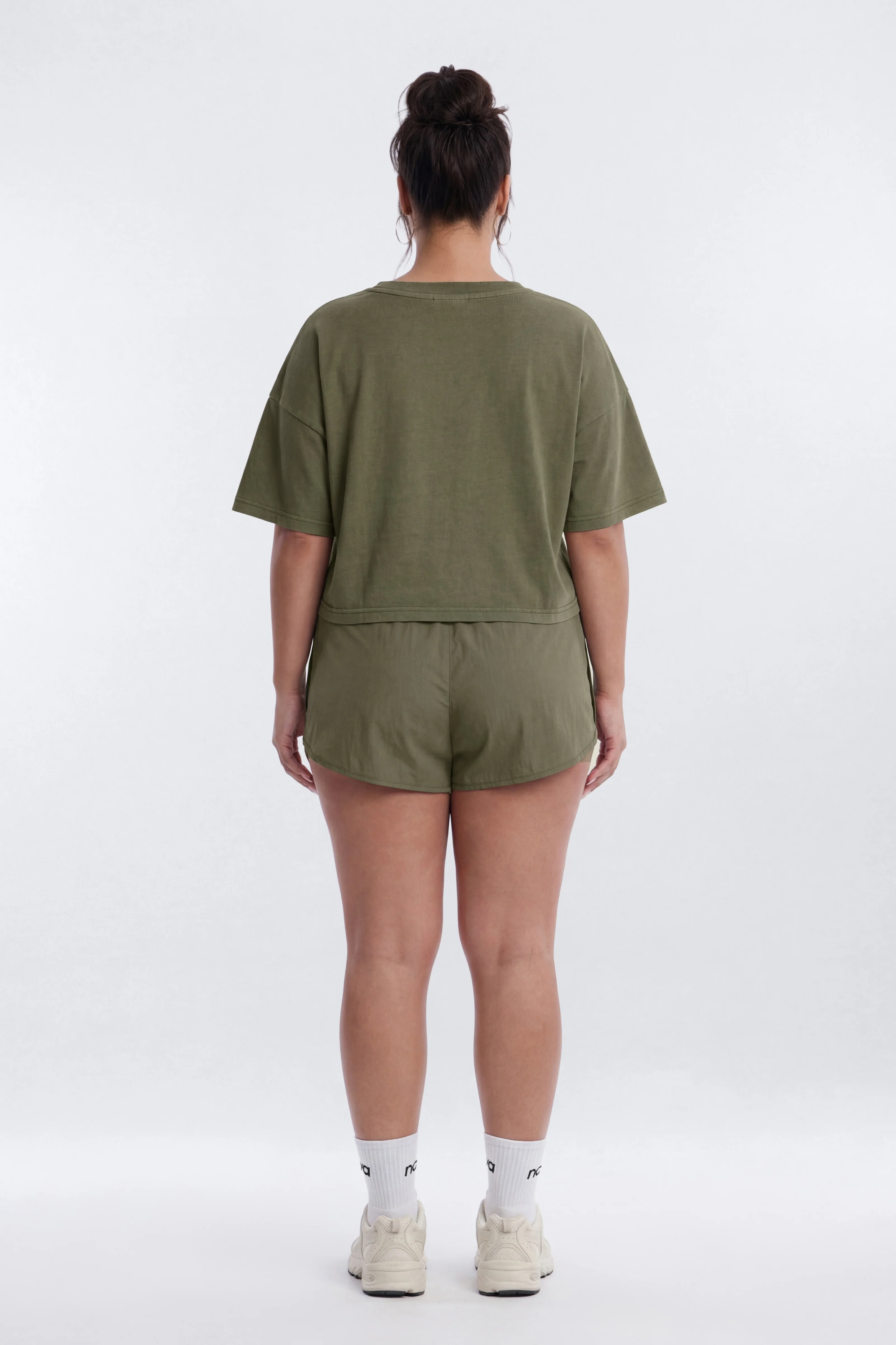 Cotton Jersey Boxy Short Sleeve Top - Moss - Image 7