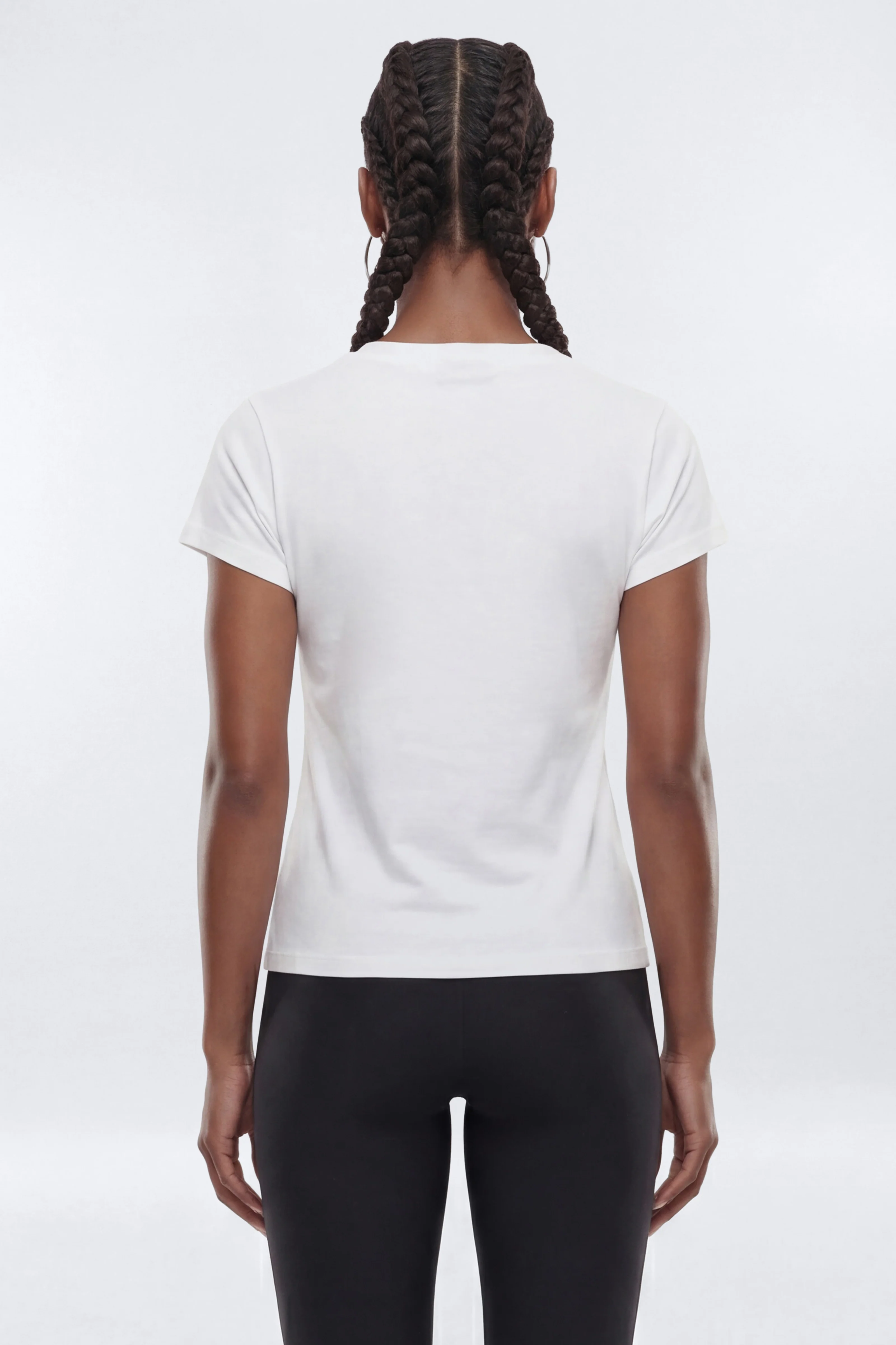 Cotton Jersey Short Sleeve T Shirt - Bright White - Image 3