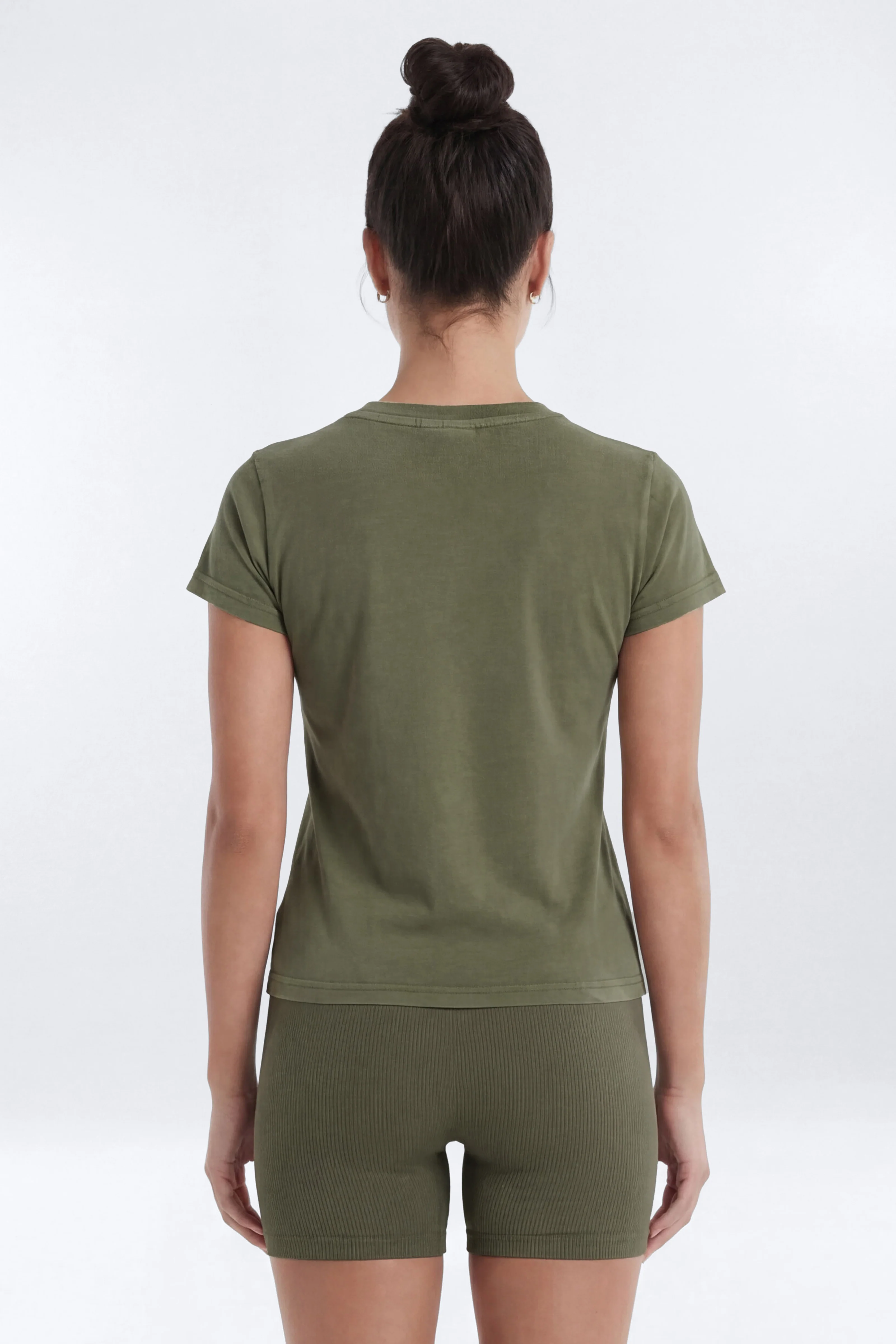 Cotton Jersey Short Sleeve T Shirt - Moss - Image 3