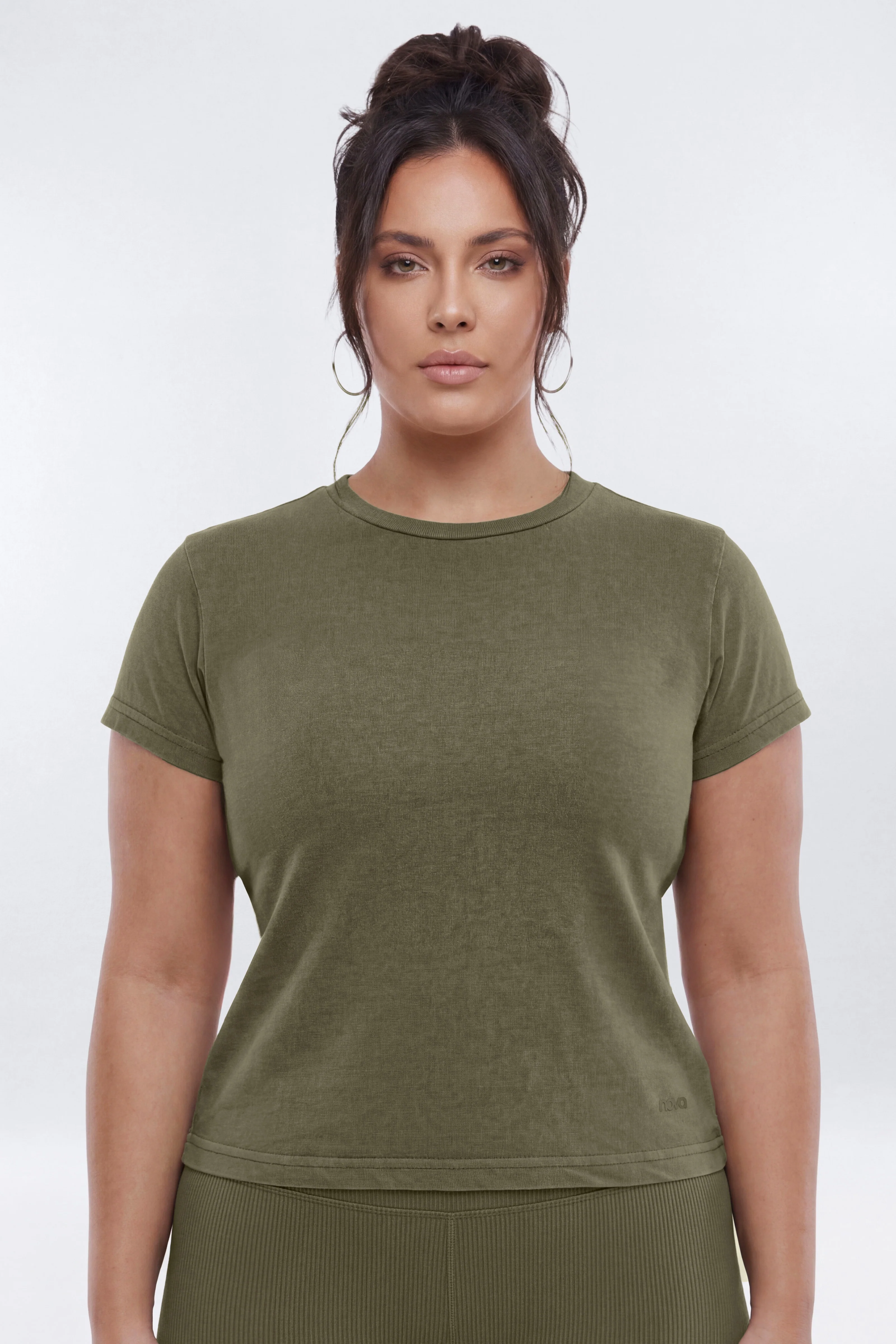 Cotton Jersey Short Sleeve T Shirt - Moss - Image 5