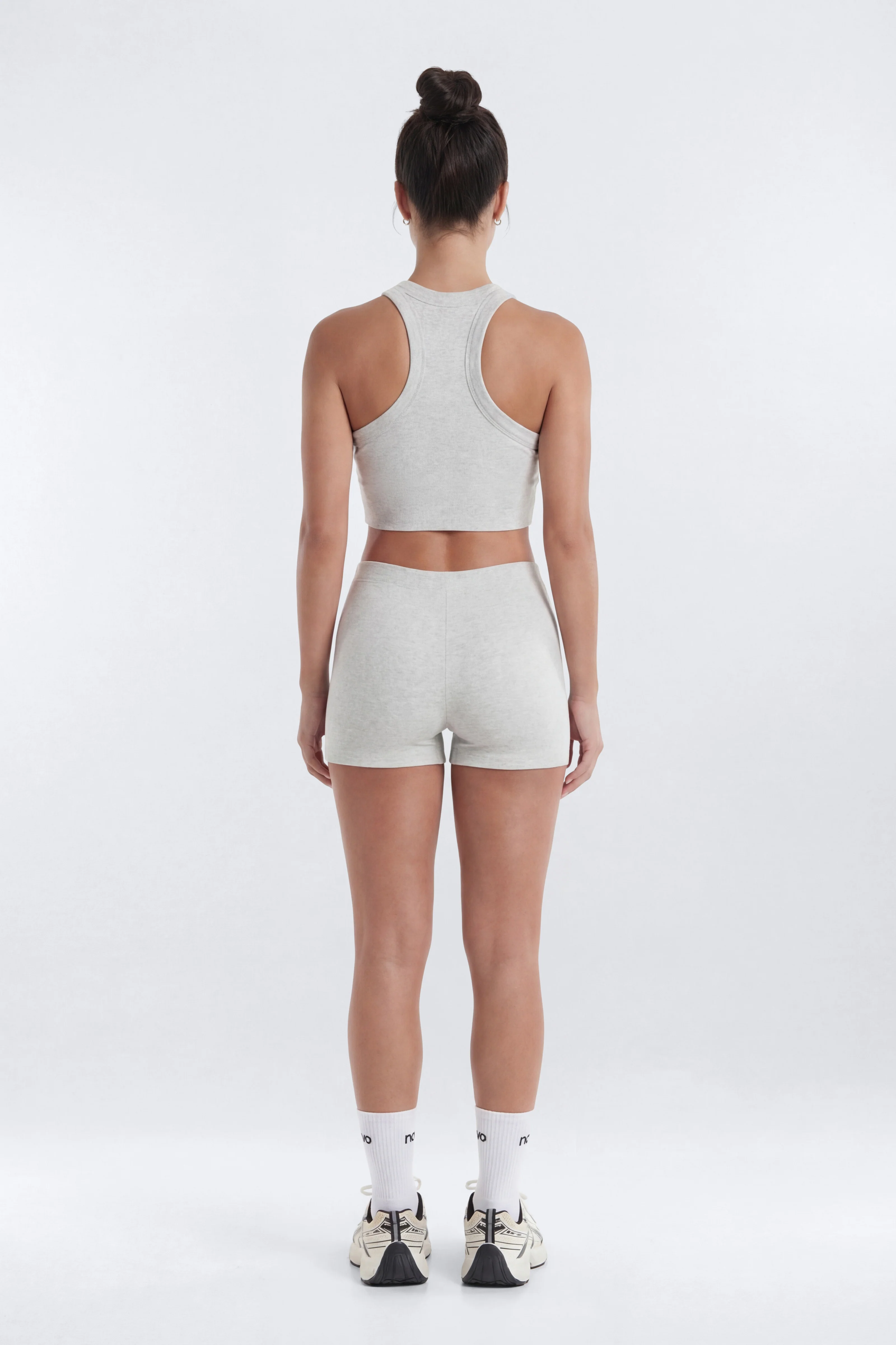 CottonFlex™ 4″ Sports Biker Short - Heather Grey - Image 3