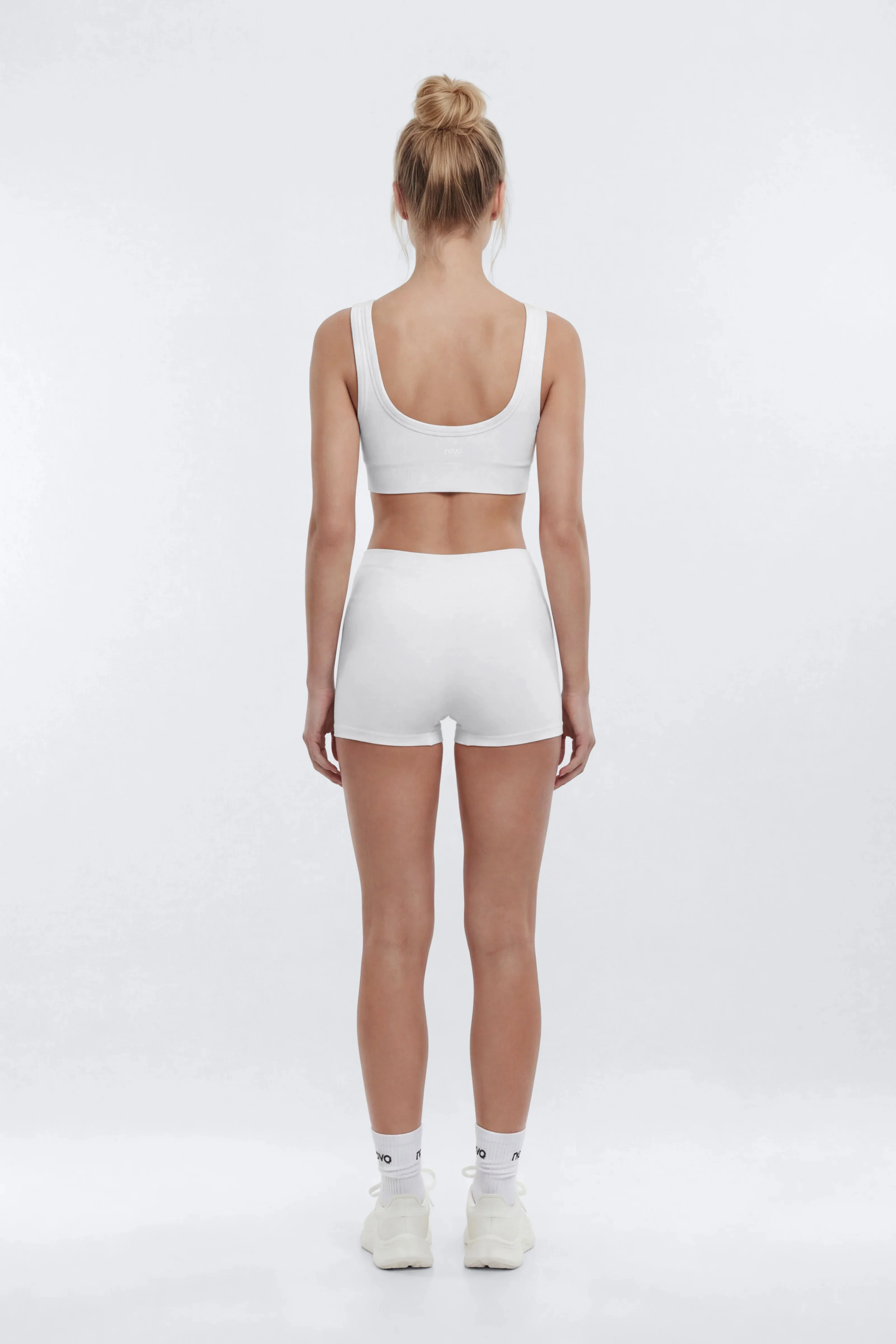 CottonFlex™ 4″ Sports Biker Short - White - Image 3