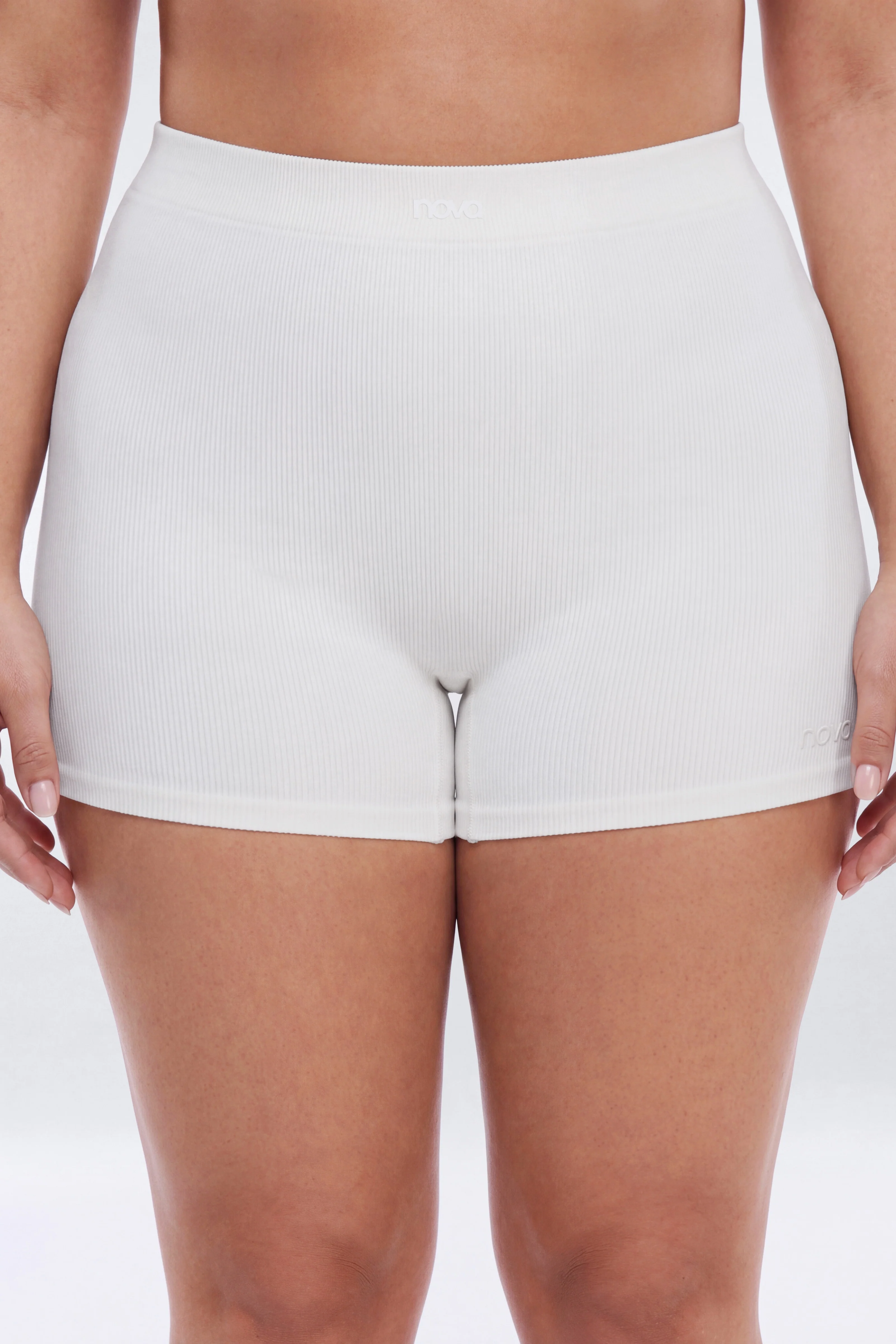 CottonFlex™ 4″ Sports Biker Short - White - Image 6