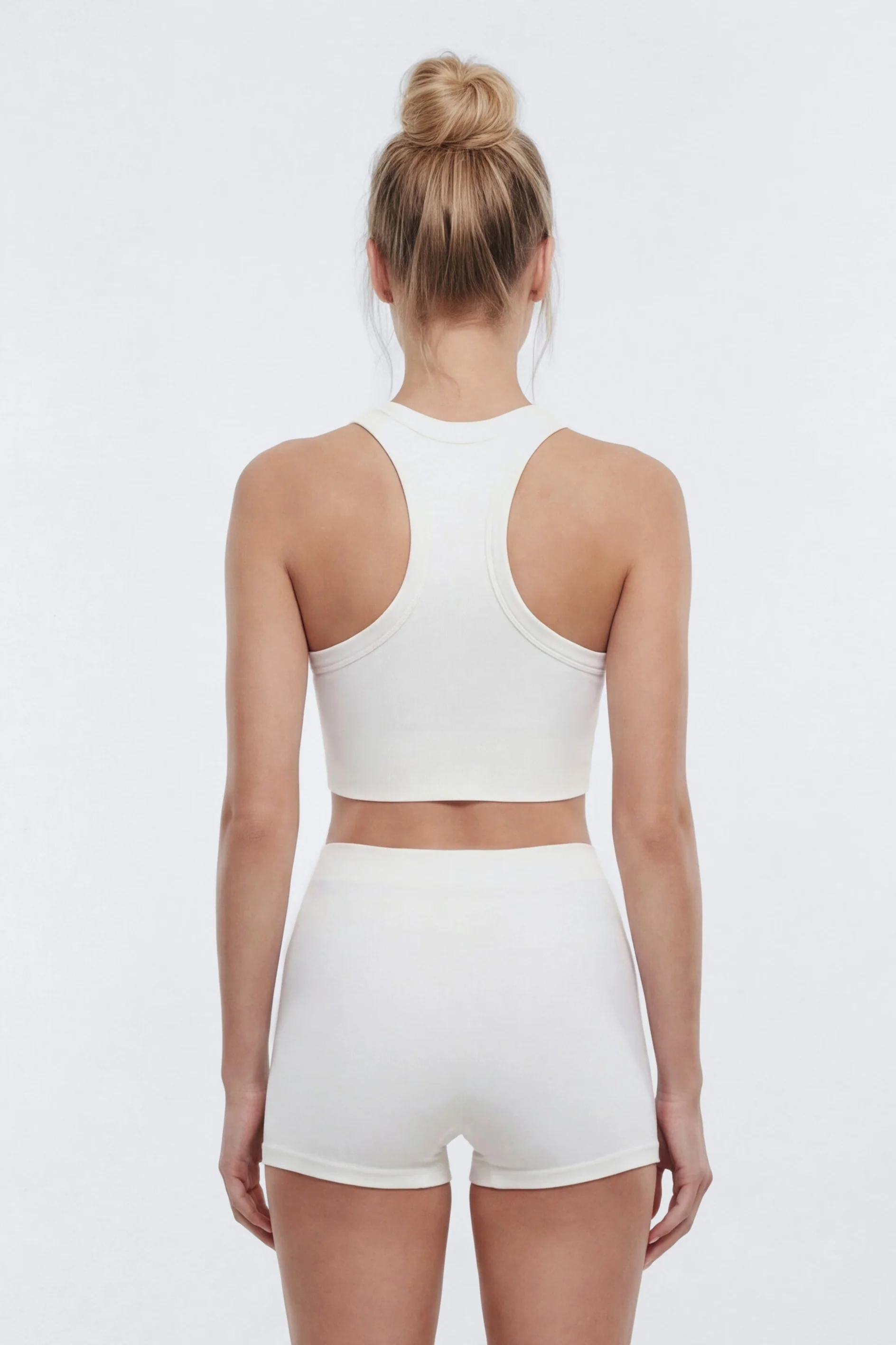 CottonFlex™ Cropped Sports Top - White - Image 3