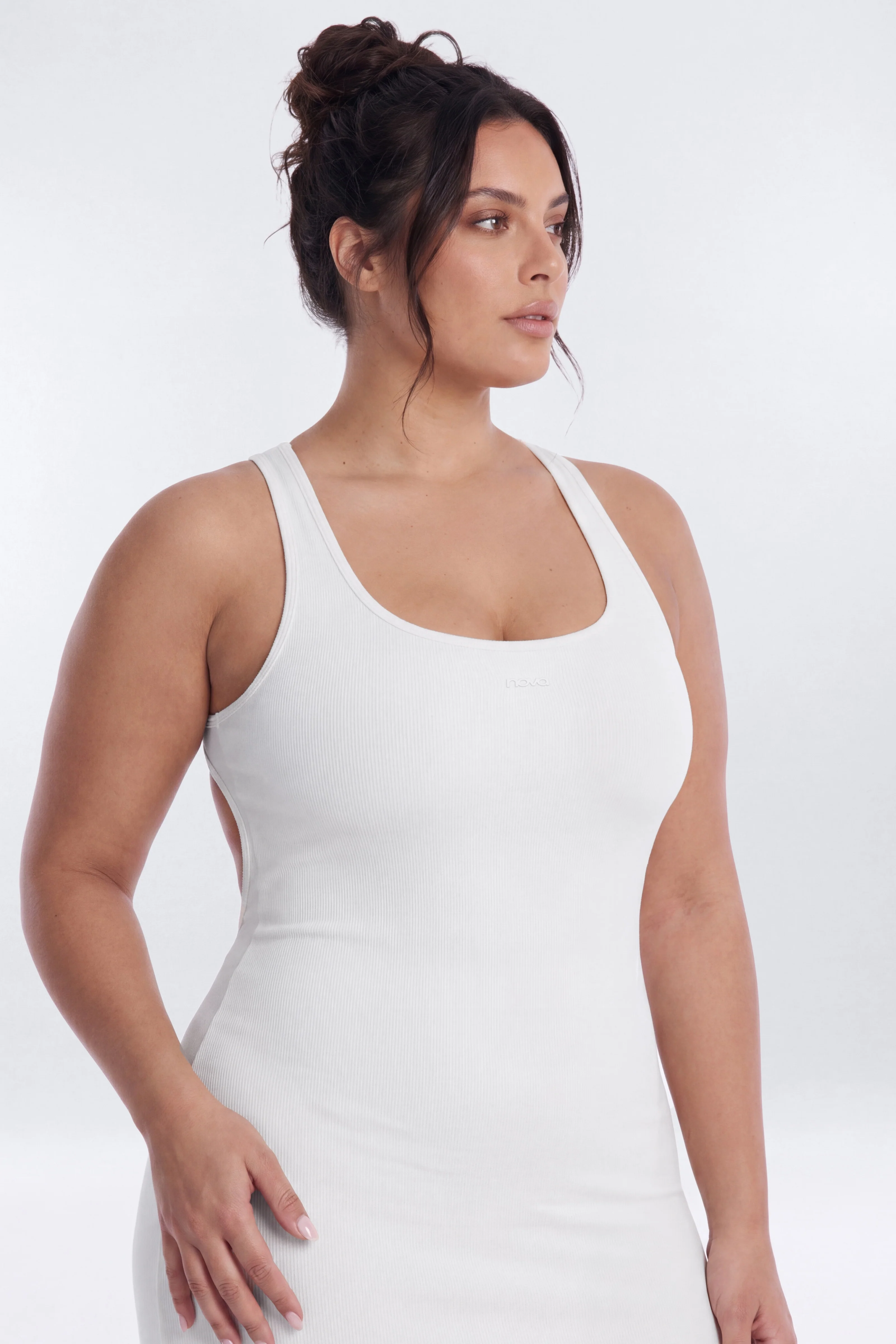 CottonFlex™ Cut Out Back Sports Dress - White - Image 5