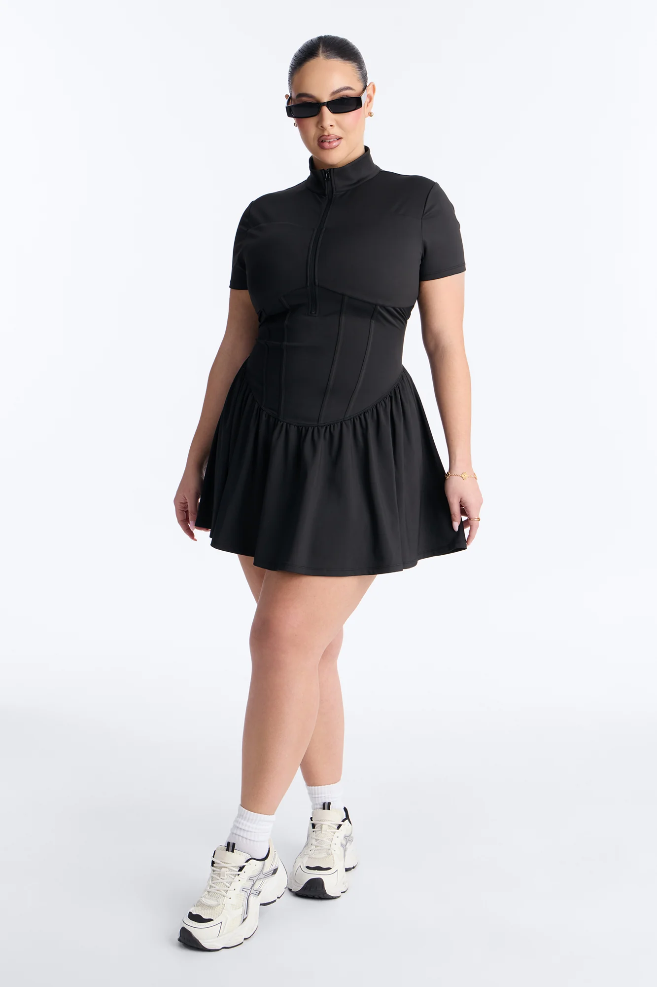 Country Club Short Sleeve Mini Dress - Black - Image 5