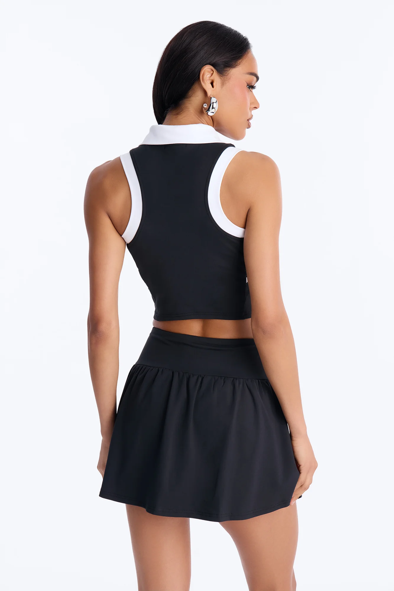 Courtside Cutie Mini Skirt Set - Black/White - Image 3