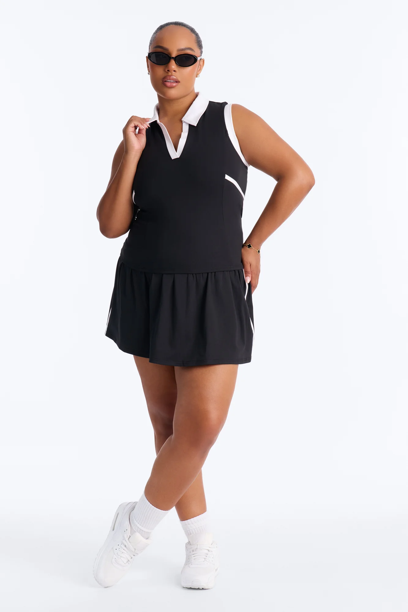 Courtside Cutie Mini Skirt Set - Black/White - Image 5