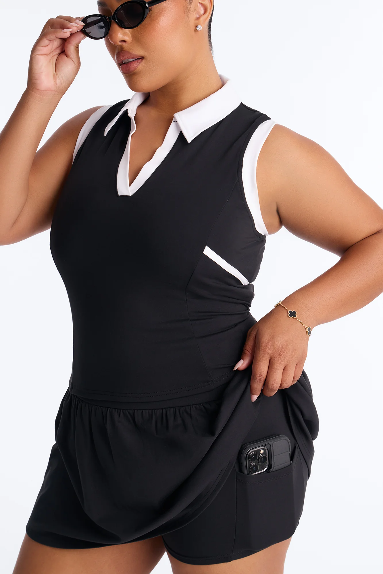 Courtside Cutie Mini Skirt Set - Black/White - Image 6