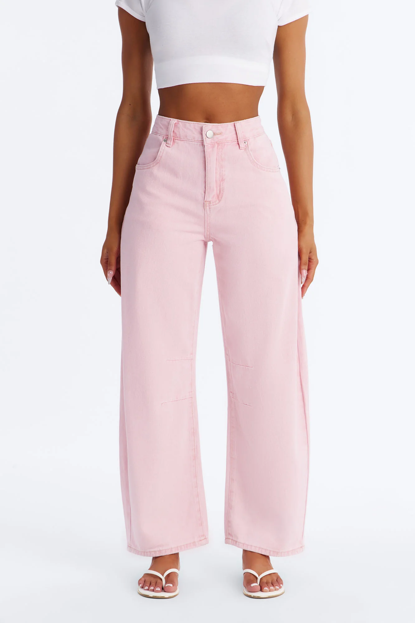 Coven Mineral Wash Barrel Leg Pant - Pink