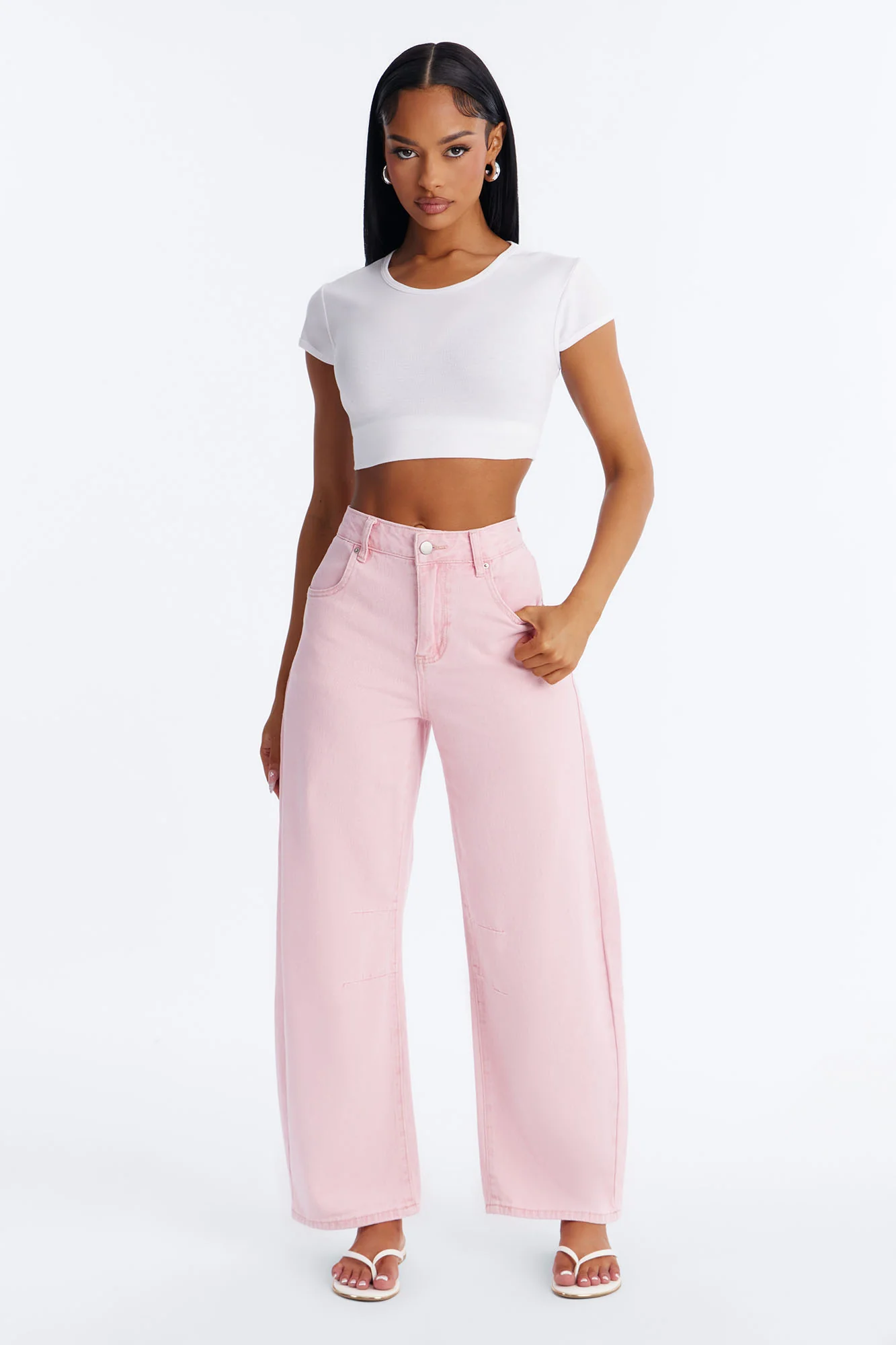 Coven Mineral Wash Barrel Leg Pant - Pink - Image 2