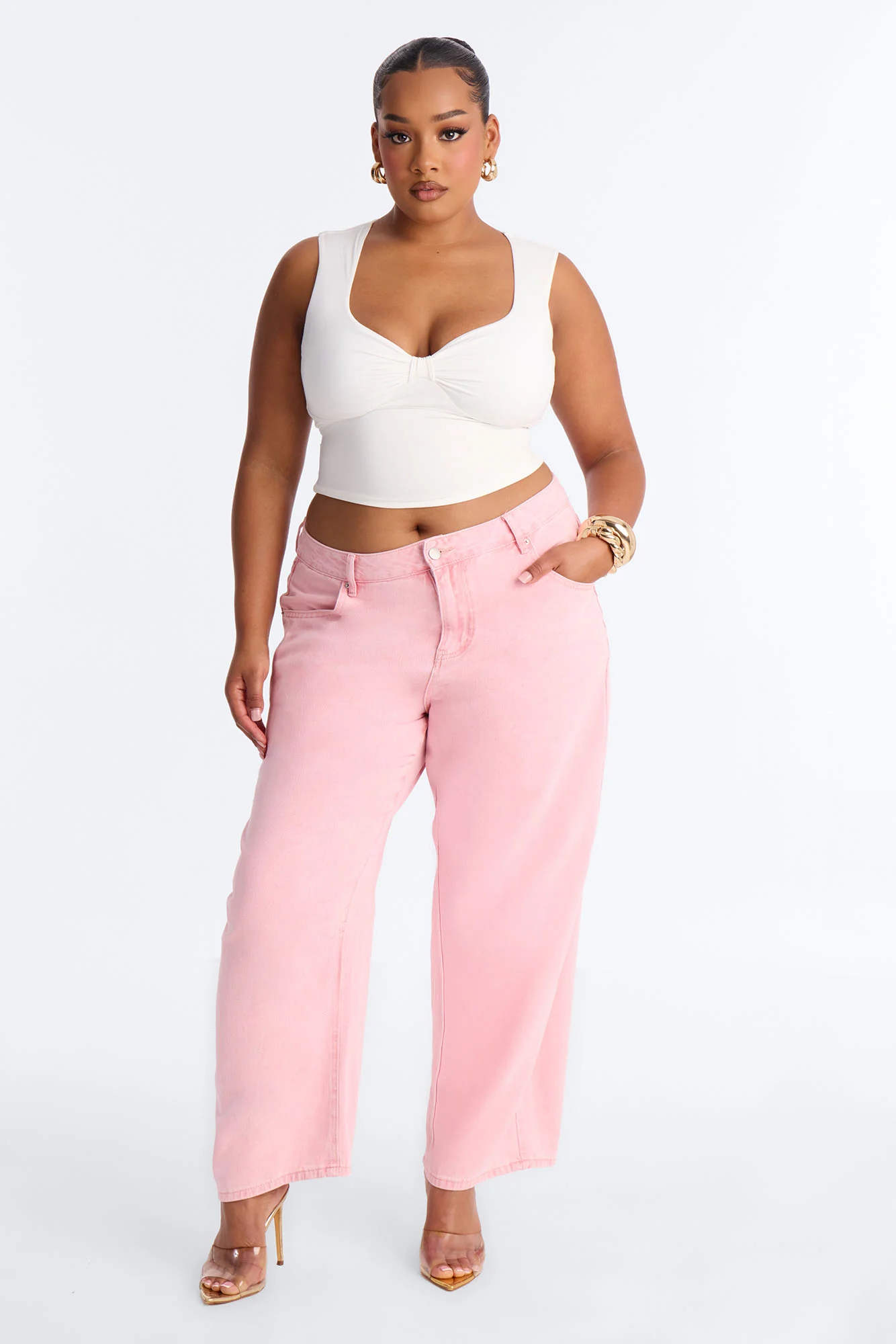 Coven Mineral Wash Barrel Leg Pant - Pink - Image 5