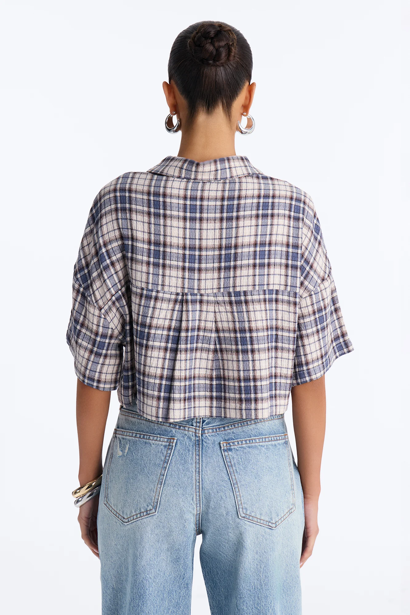 Cozy Girl Plaid Shirt - Blue/combo - Image 4