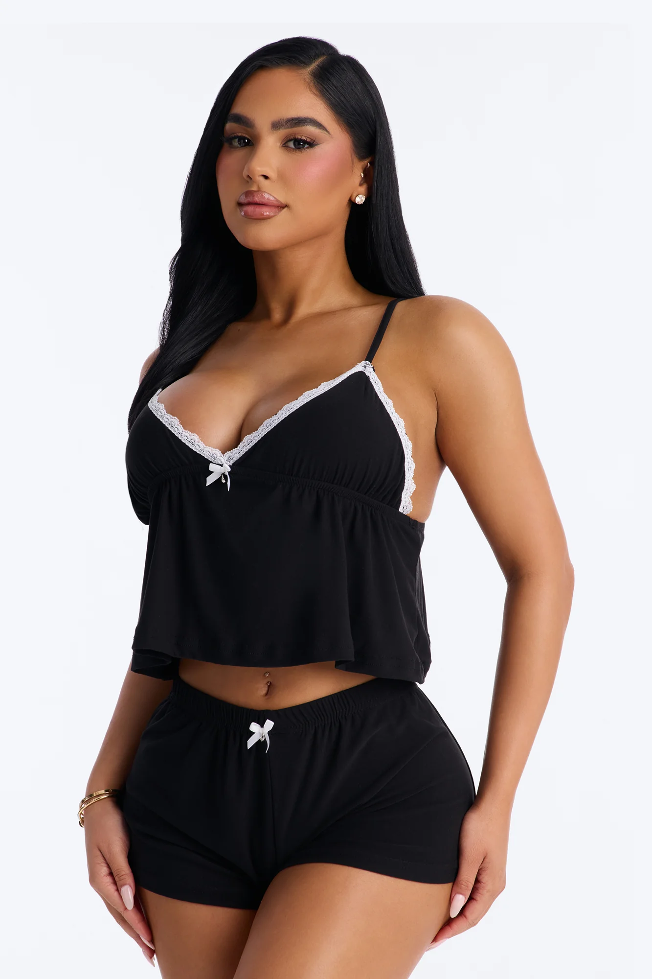 Cozy Up With Me PJ Short Set - Black