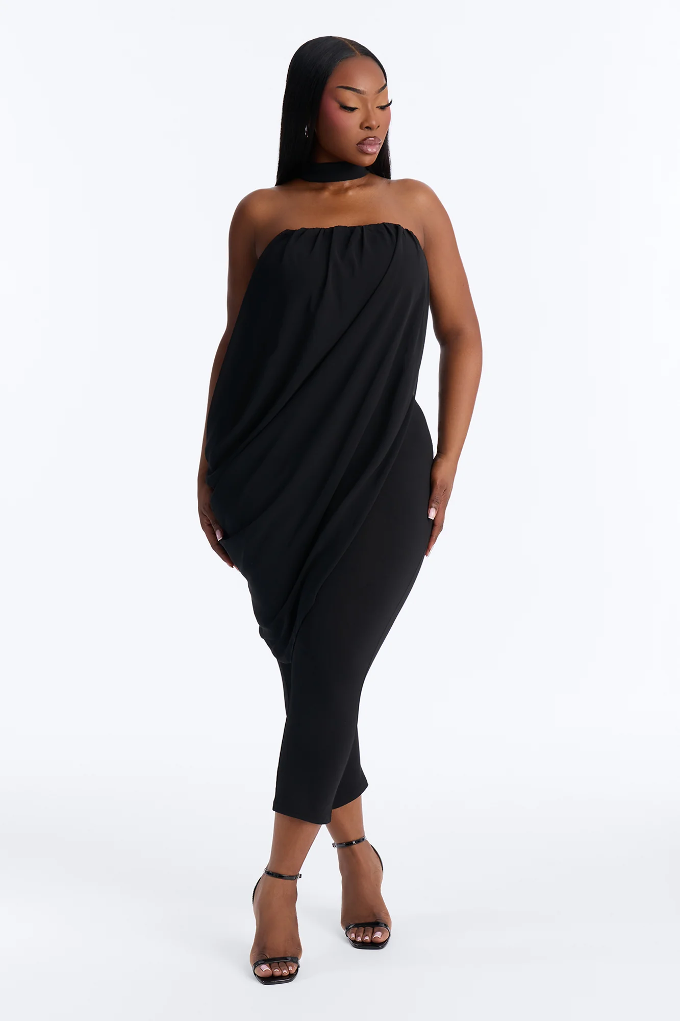 Cramen Scarf Capri Jumpsuit - Black - Image 5