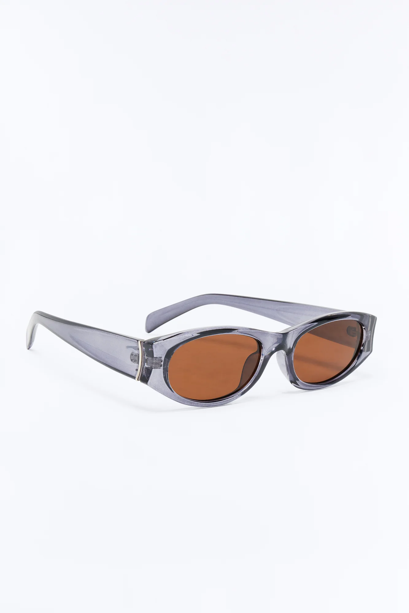 Crescent Moon Square Sunglasses - Dark Grey - Image 4